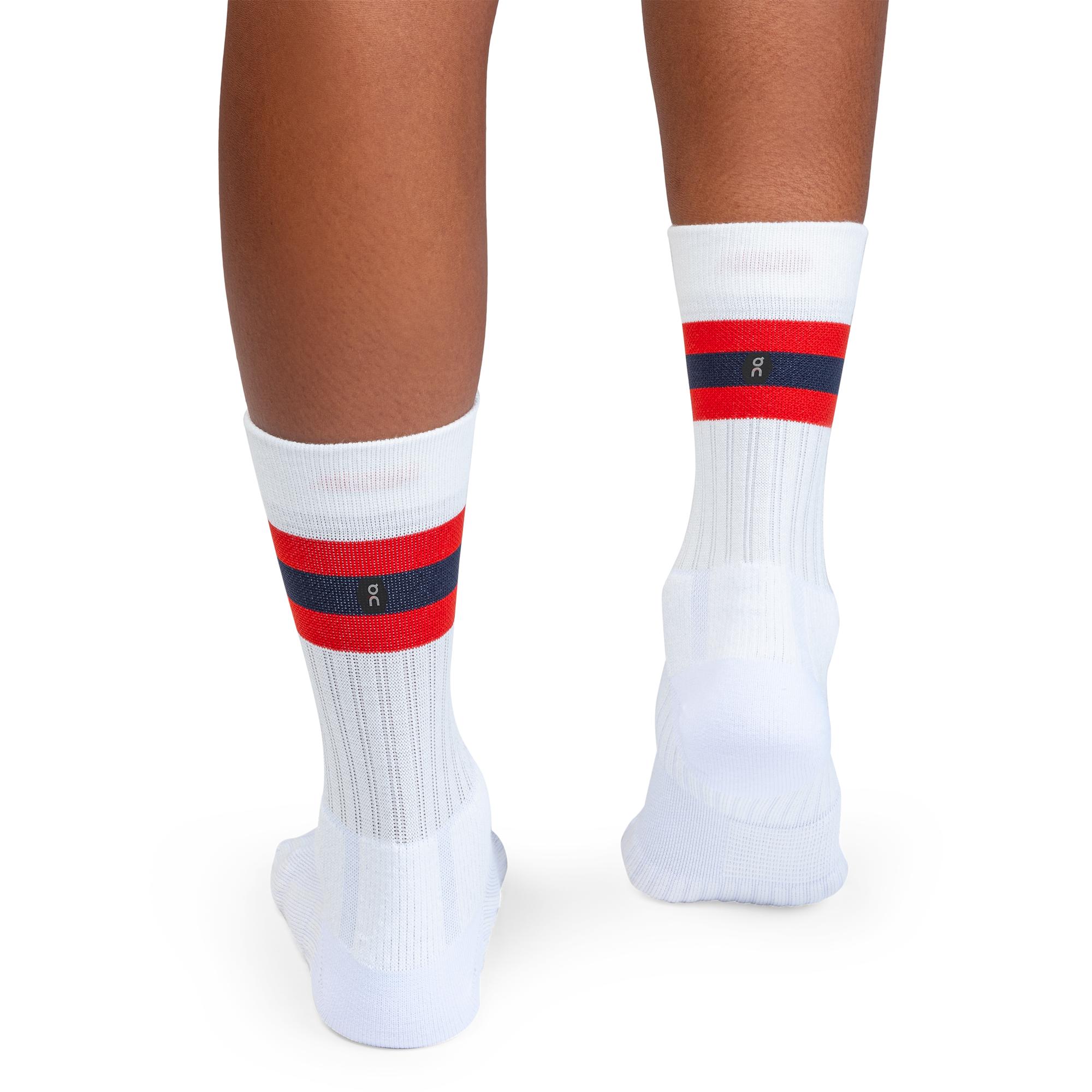 Женские теннисные носки On Tennis Sock, белые с красным — фото 4