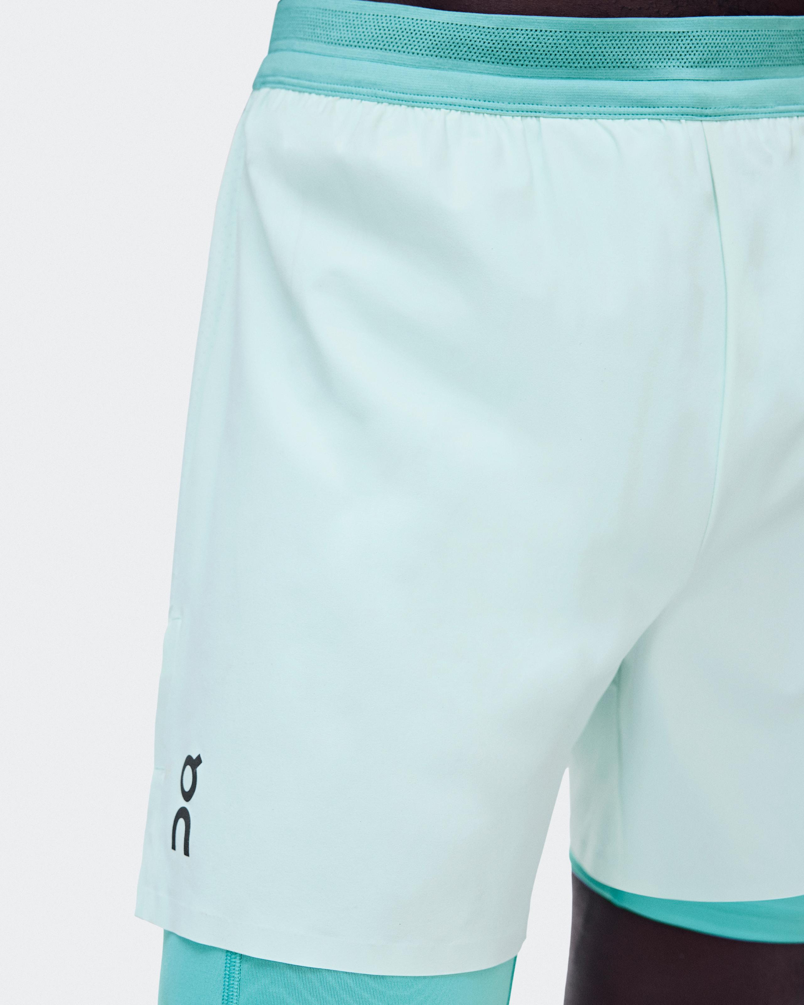 5" Performance 2/1 Shorts — мужские беговые шорты, белый/аквамарин — фото 2