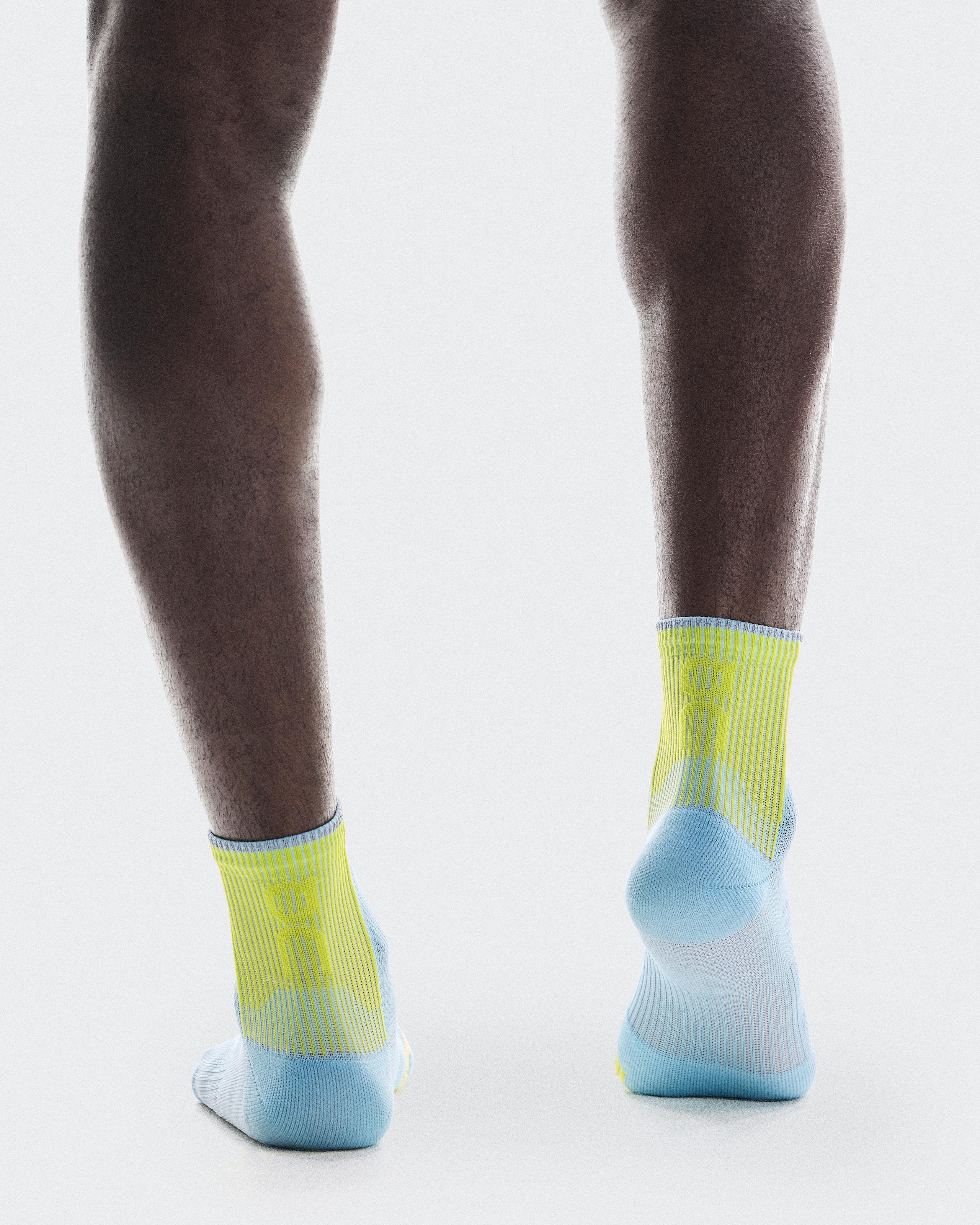 Носки Performance Run Sock Mid выбеленный/лаймовый — фото 3