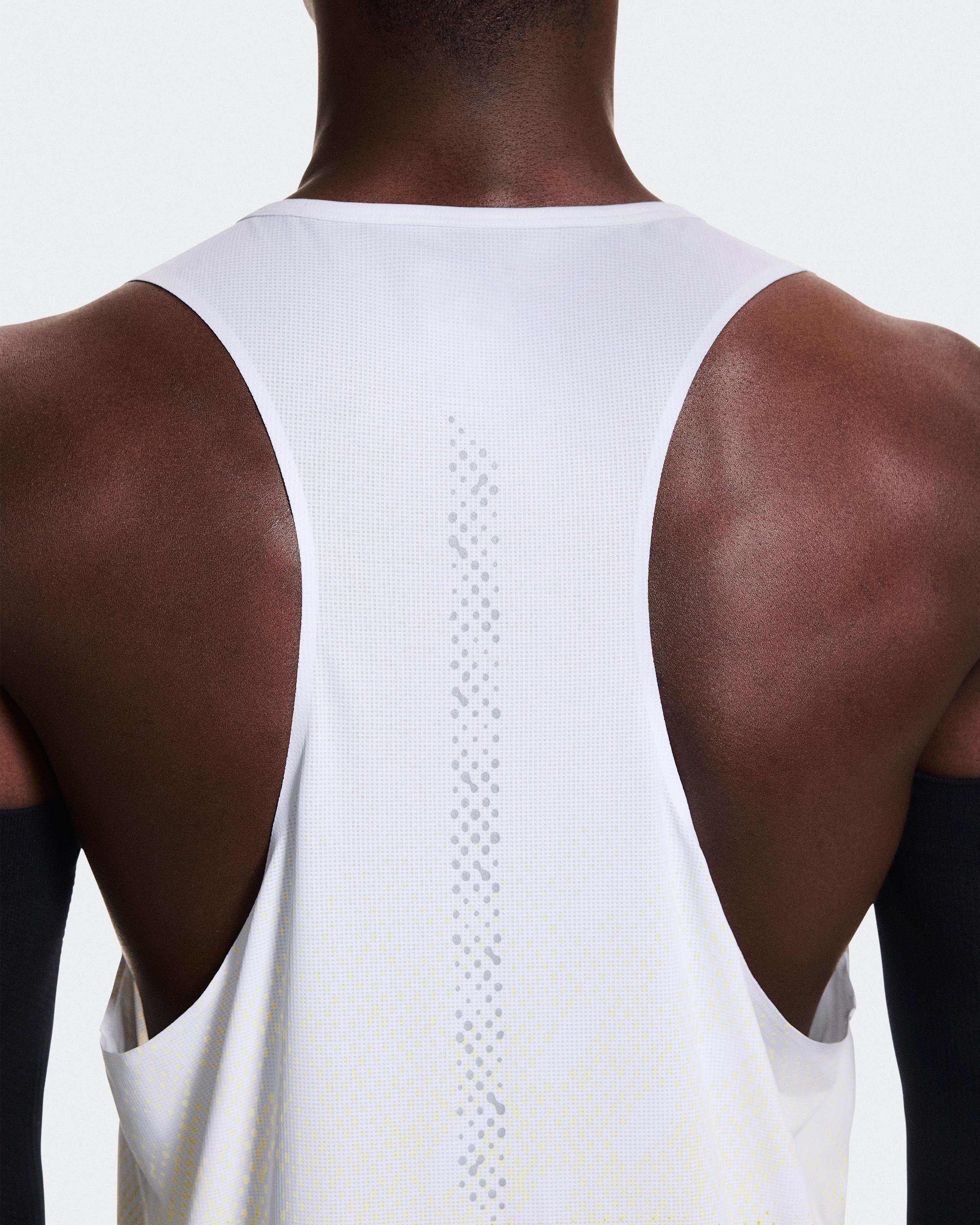 Мужская майка On Zero Singlet, White / Lime — фото 4