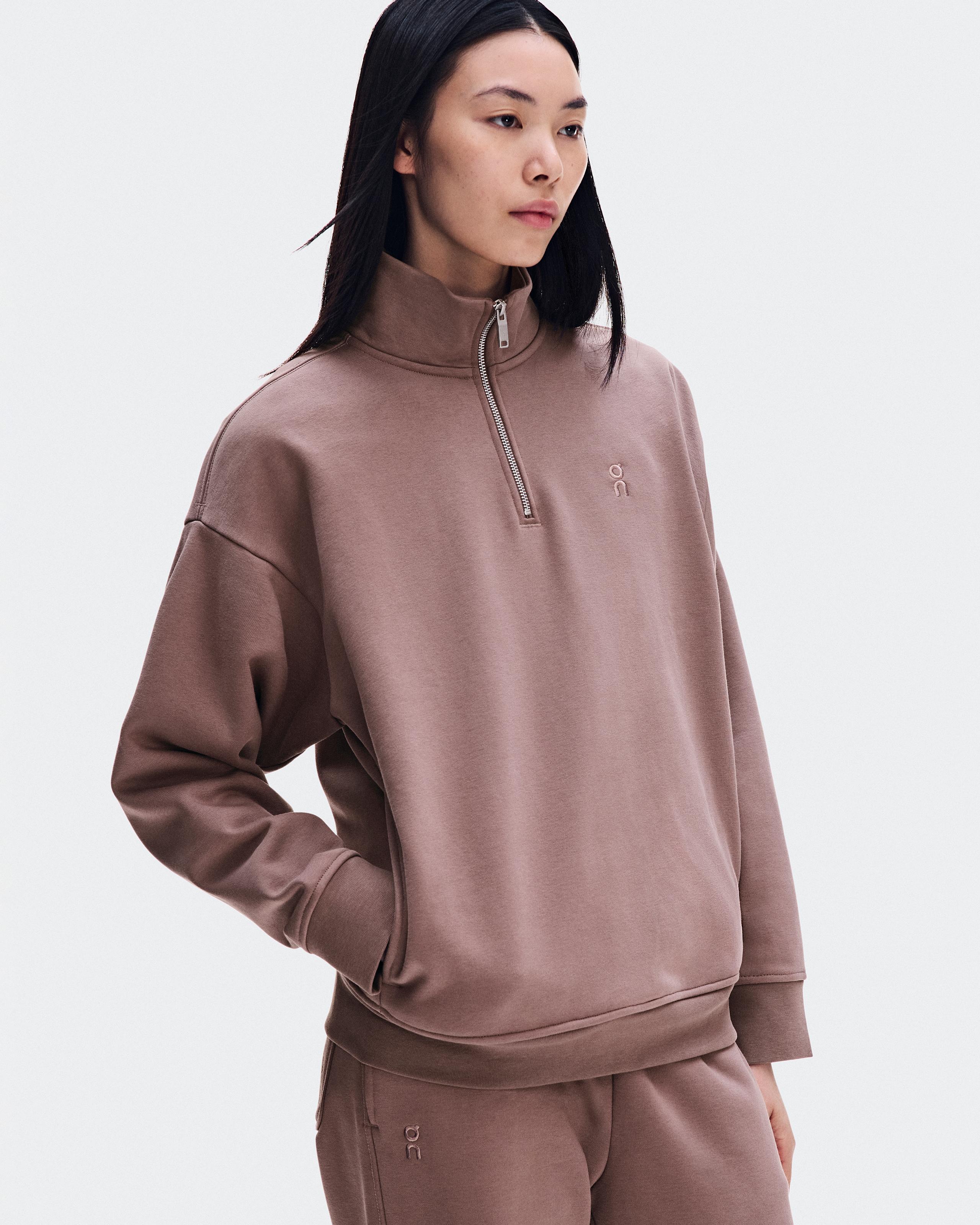 Женская кофта On Club Collective 1/4 Zip, Clove — фото 4