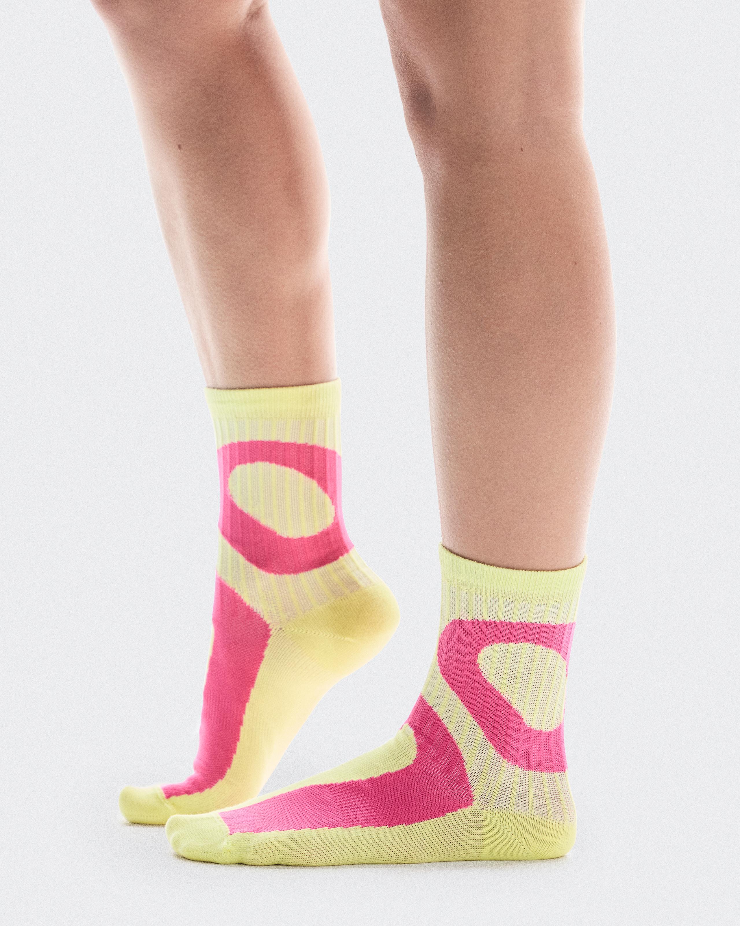 Носки Liquid Logo Sock High 2P, неоново-жёлтый/розовый (2 пары) — фото 2