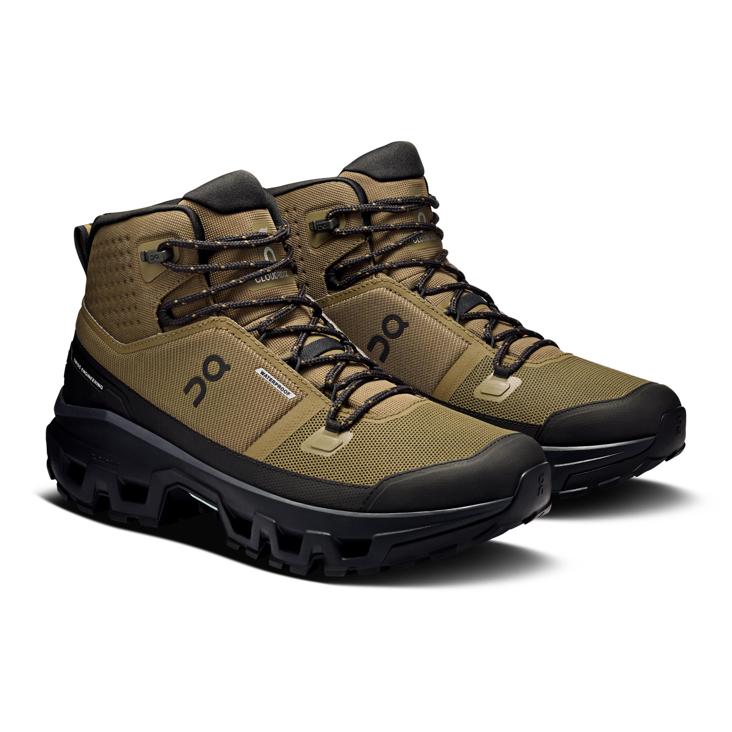 Кроссовки On Cloudrock Mid Waterproof мужские, болотно-зелёные с чёрным — фото 6