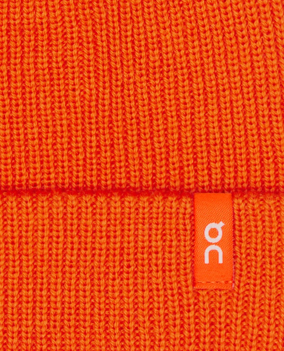 Детская шапка Merino Beanie Kids, огненно-оранжевая — фото 3