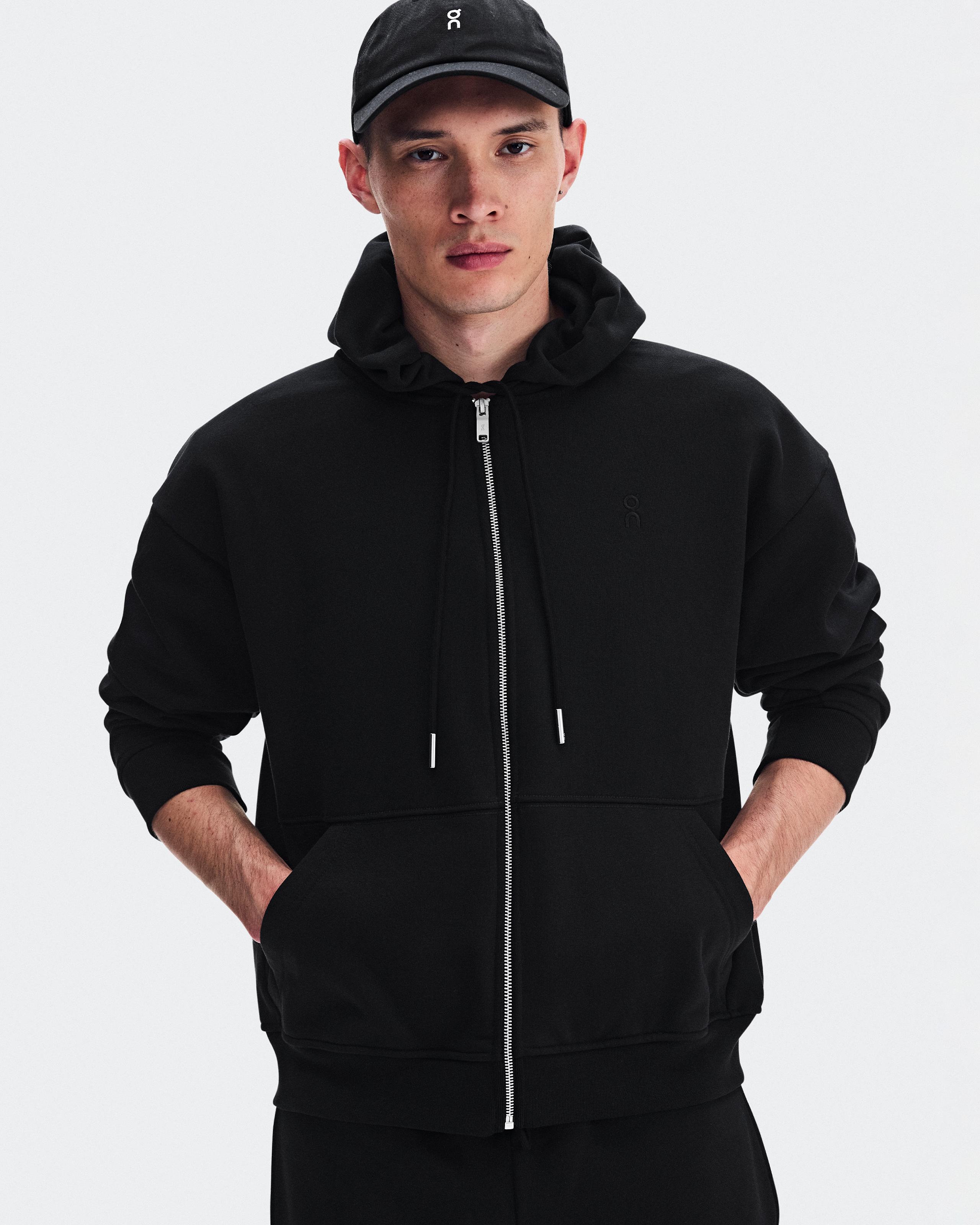 Мужская худи на молнии On Club Collective Full Zip Runner, Black — фото 4