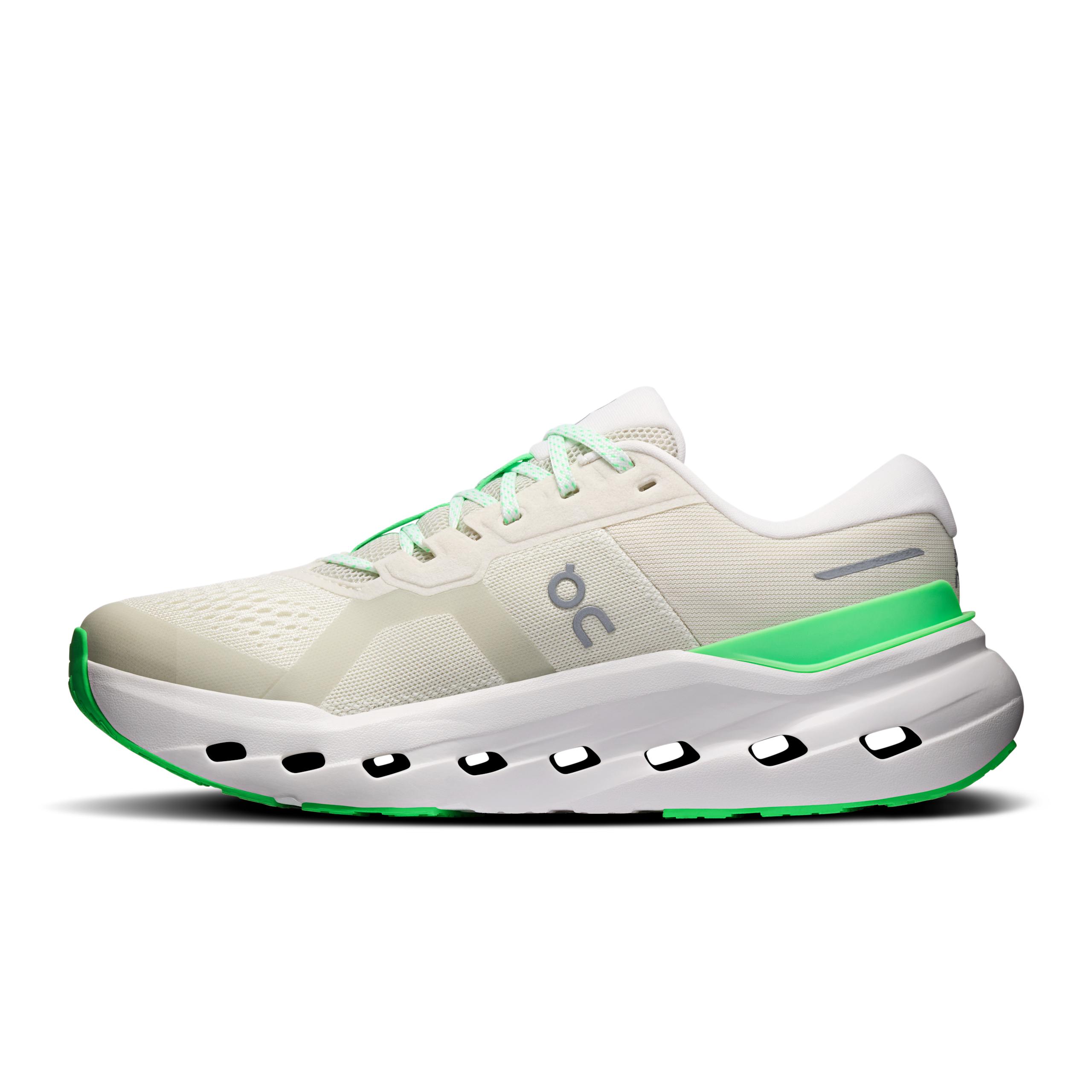 Кроссовки On Cloudrunner 3 женские, светло-серые с зелёным — фото 4