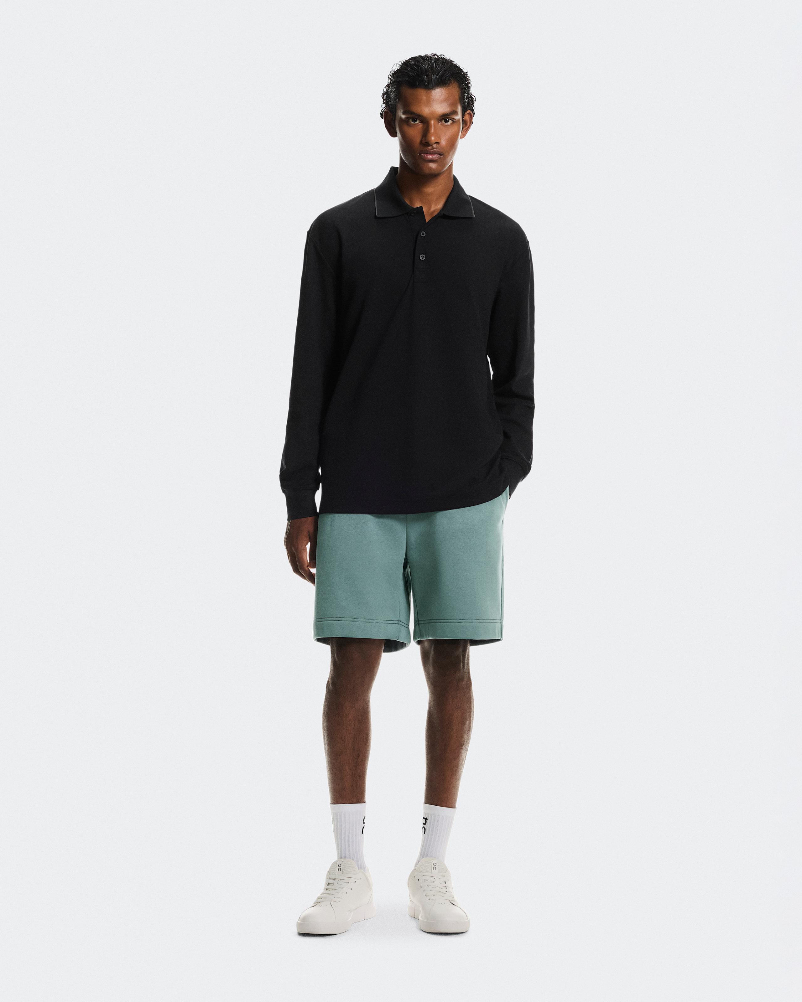 Courtside Long-T Polo Black | Eclipse