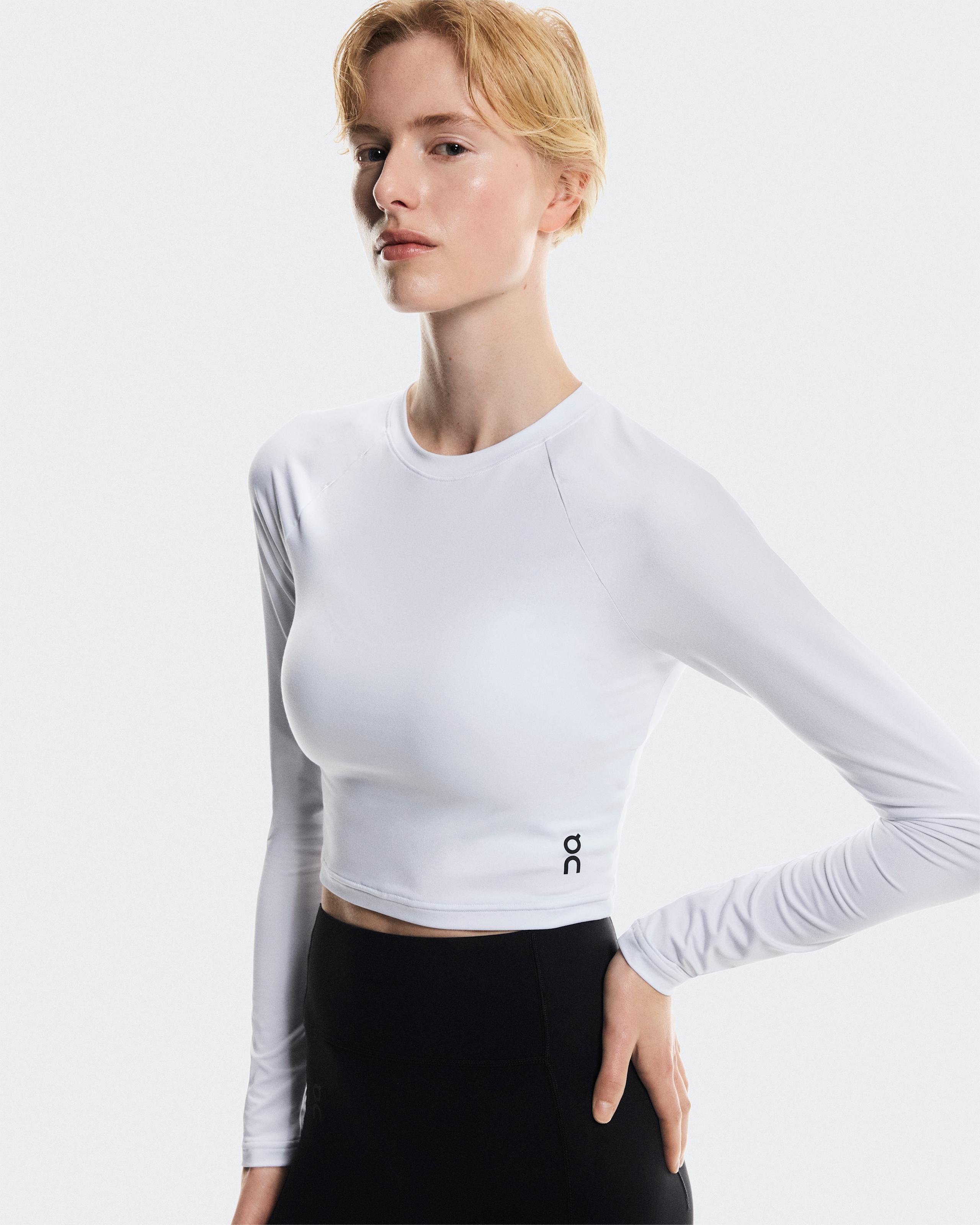 Женский кроп-лонгслив On Studio Long-T Crop, White — фото 3