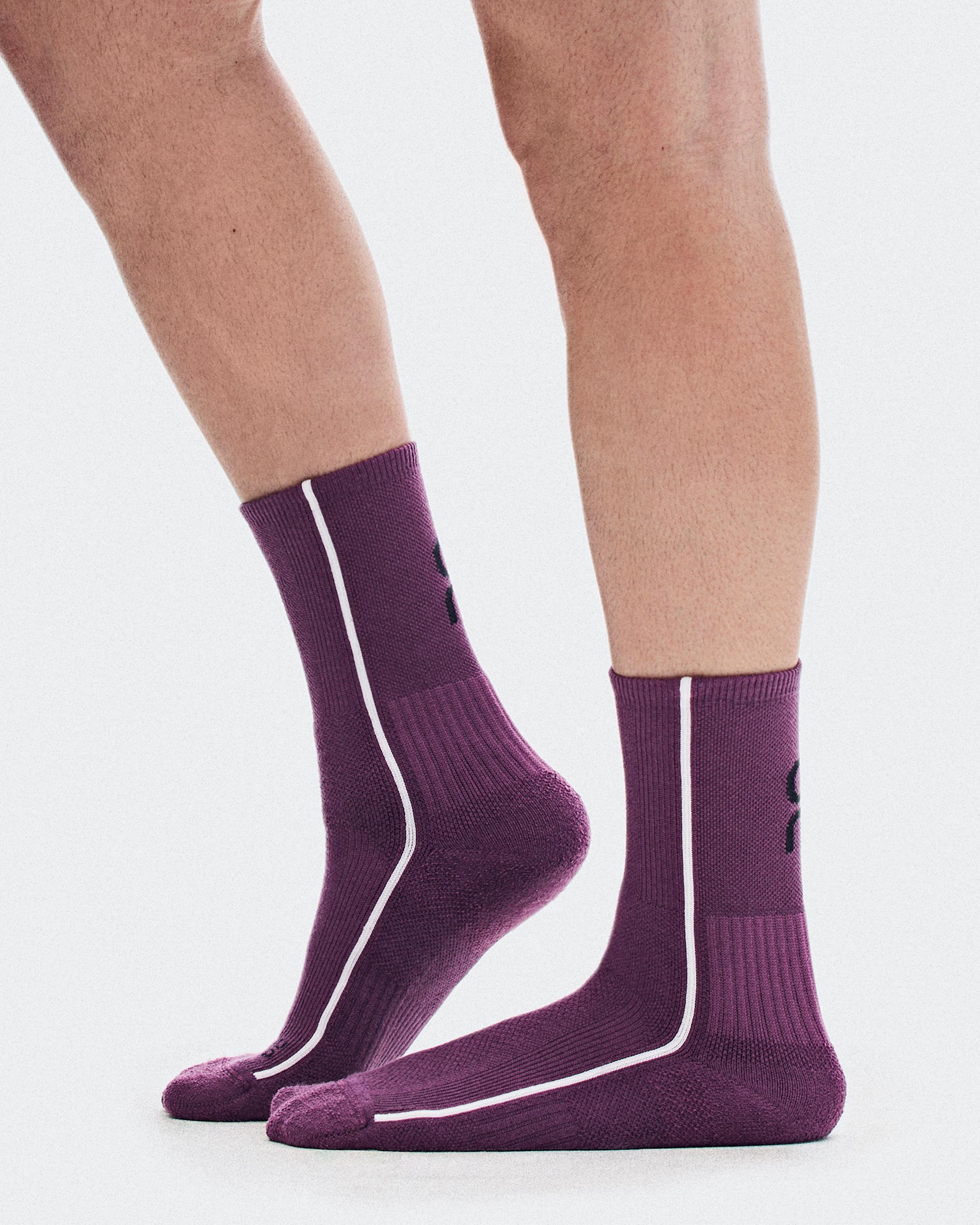 Теннисные носки On Court Sock High, Cassis / White — фото 2