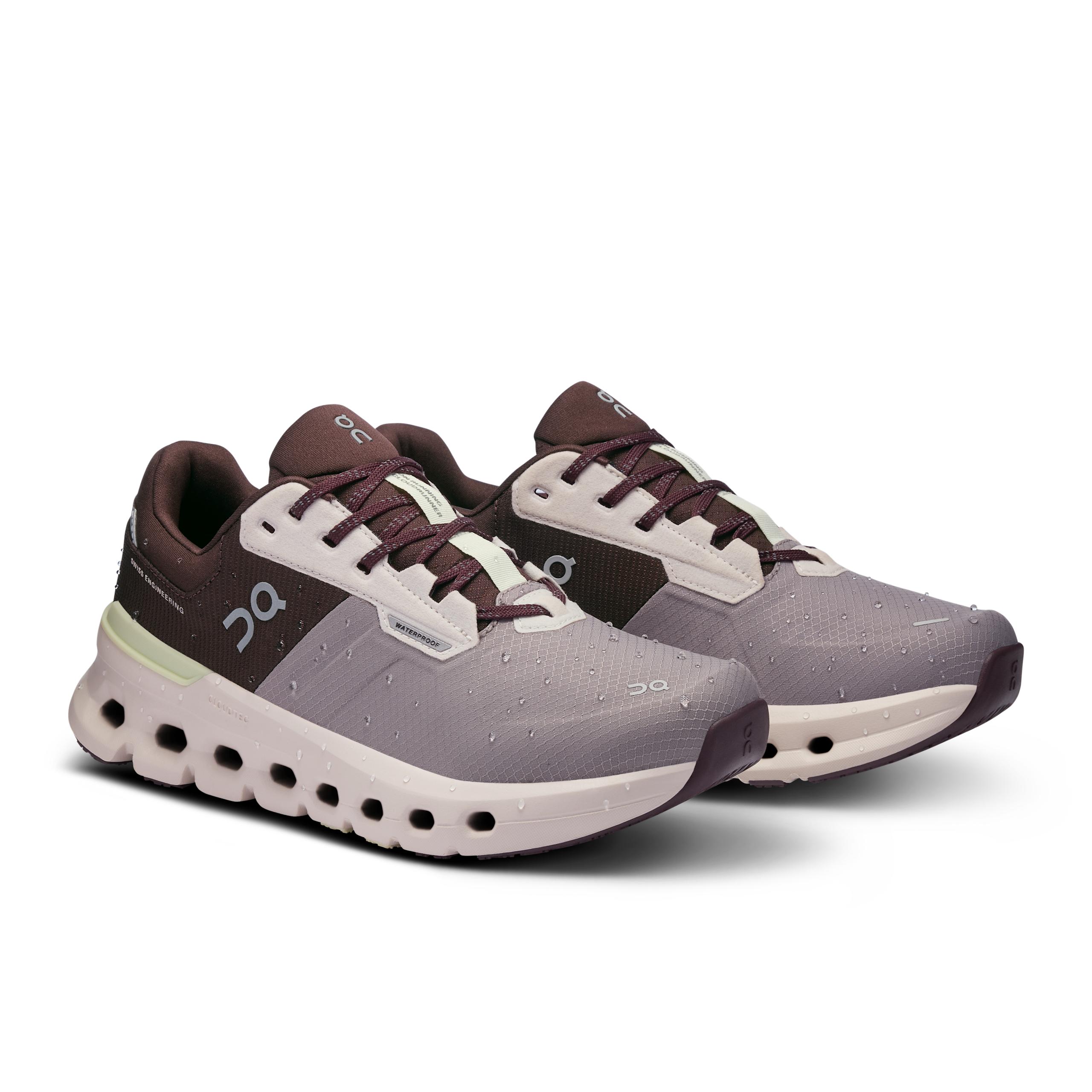 Кроссовки On Cloudrunner 2 Waterproof женские, серые с нежно-зелёным — фото 6