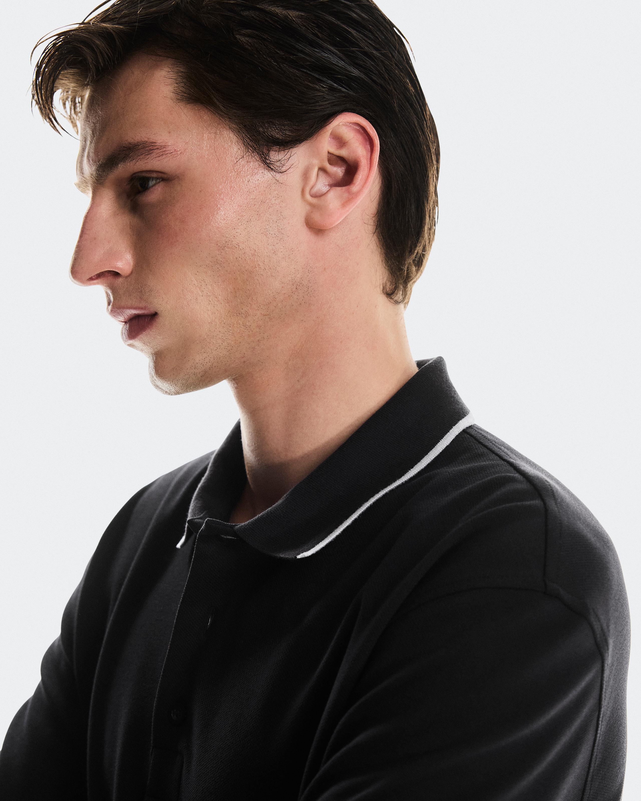 Мужское поло On Courtside Long-T Polo, Black — фото 4
