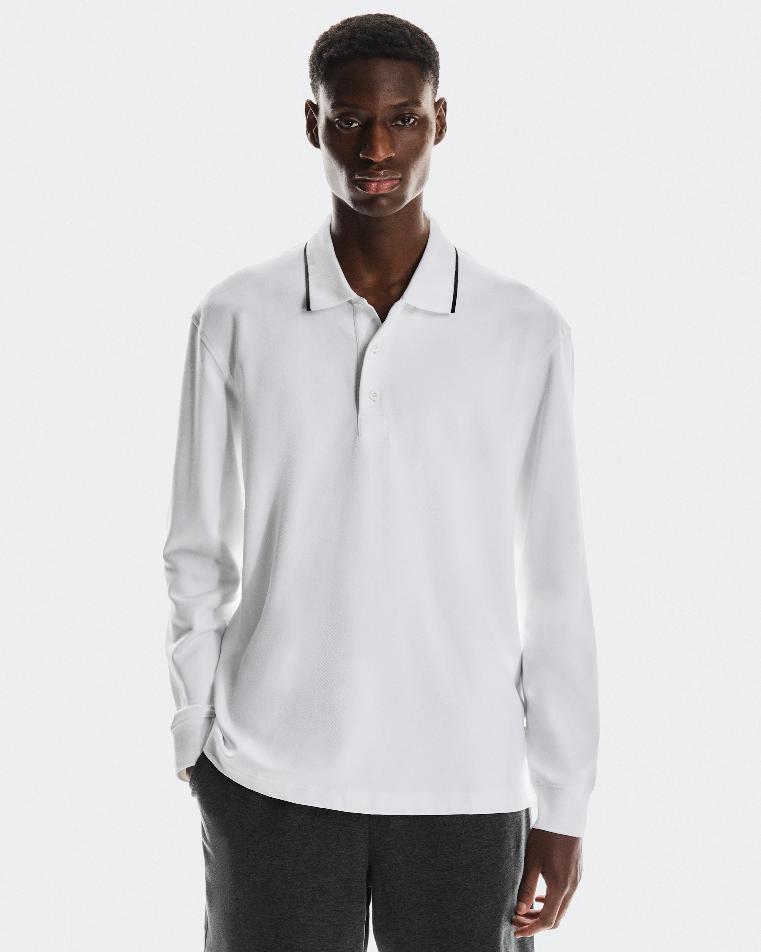 Мужское поло On Courtside Long-T Polo, White — фото 3