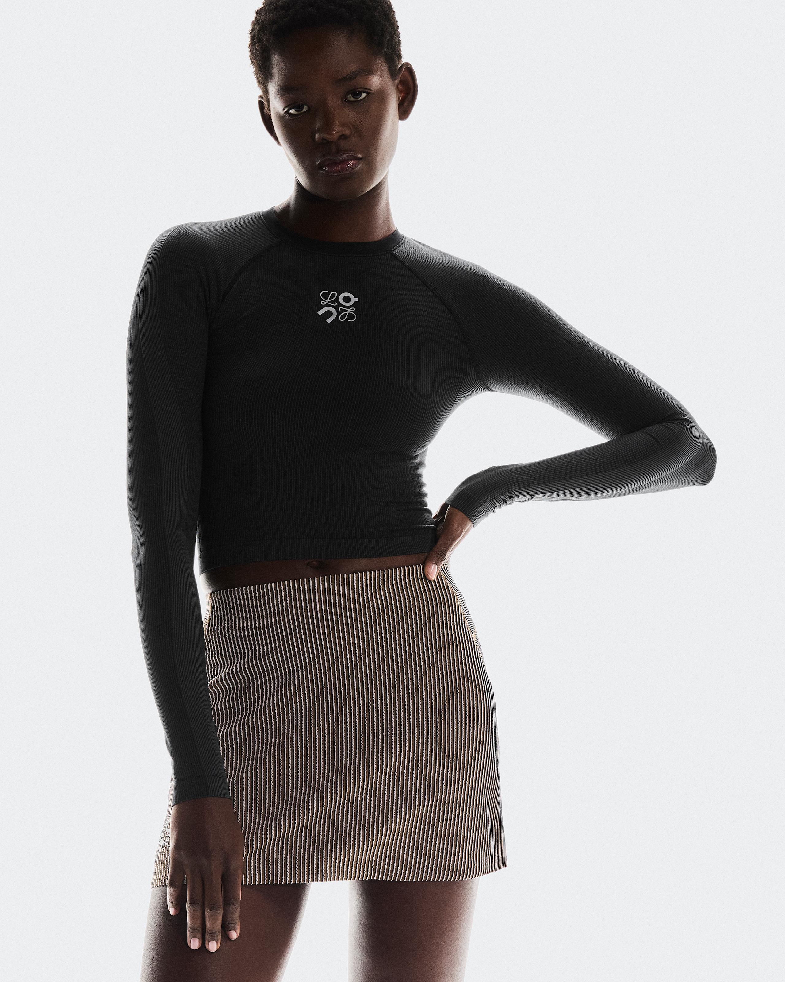 Юбка On Ribbed Skirt LOEWE, Brown / Pink — фото 3