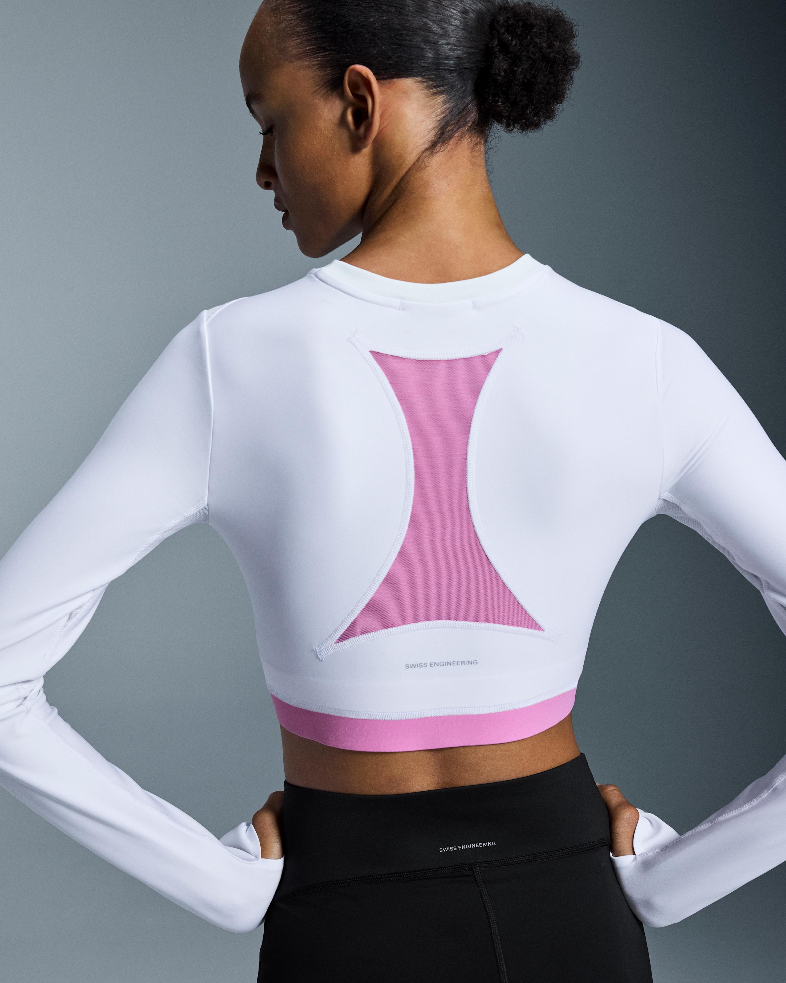 Женский лонгслив On Train Long Sleeve Crop, White — фото 4