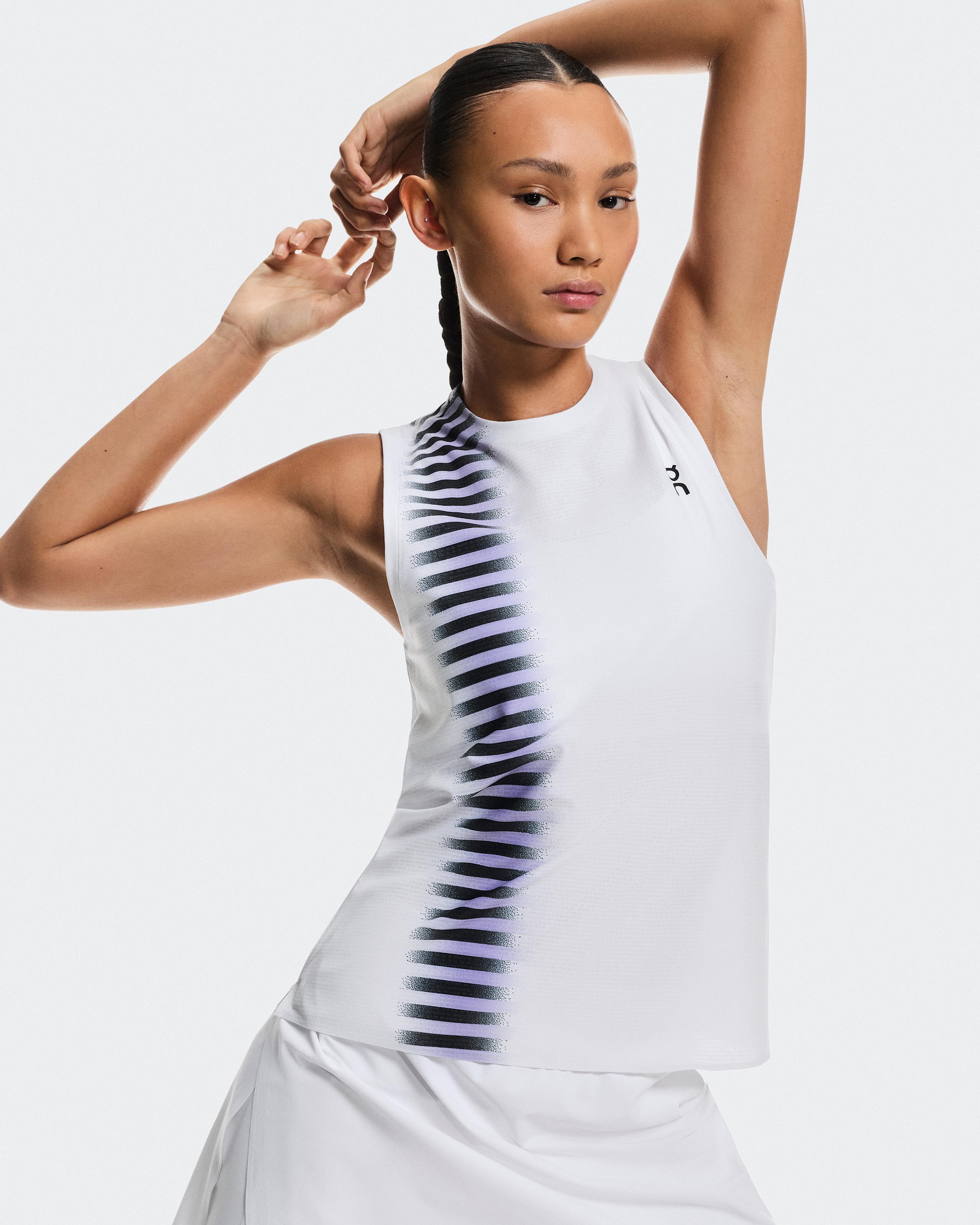 Женская майка On Court Tank Edge, White / Black — фото 3