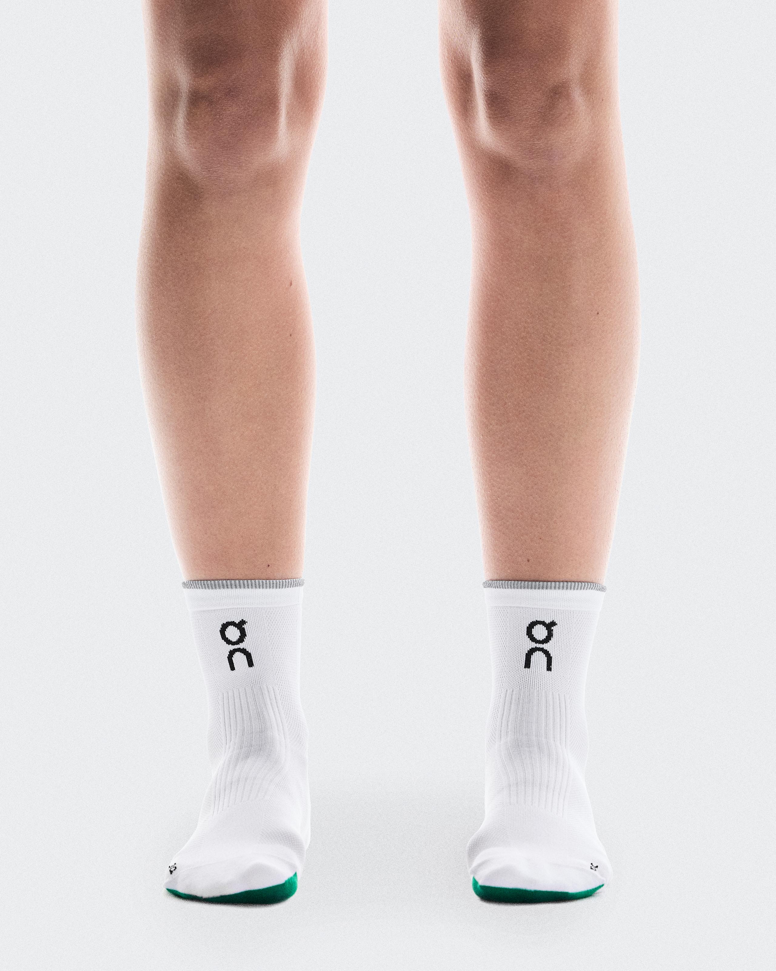 Elite Run Sock Mid White | Ivory