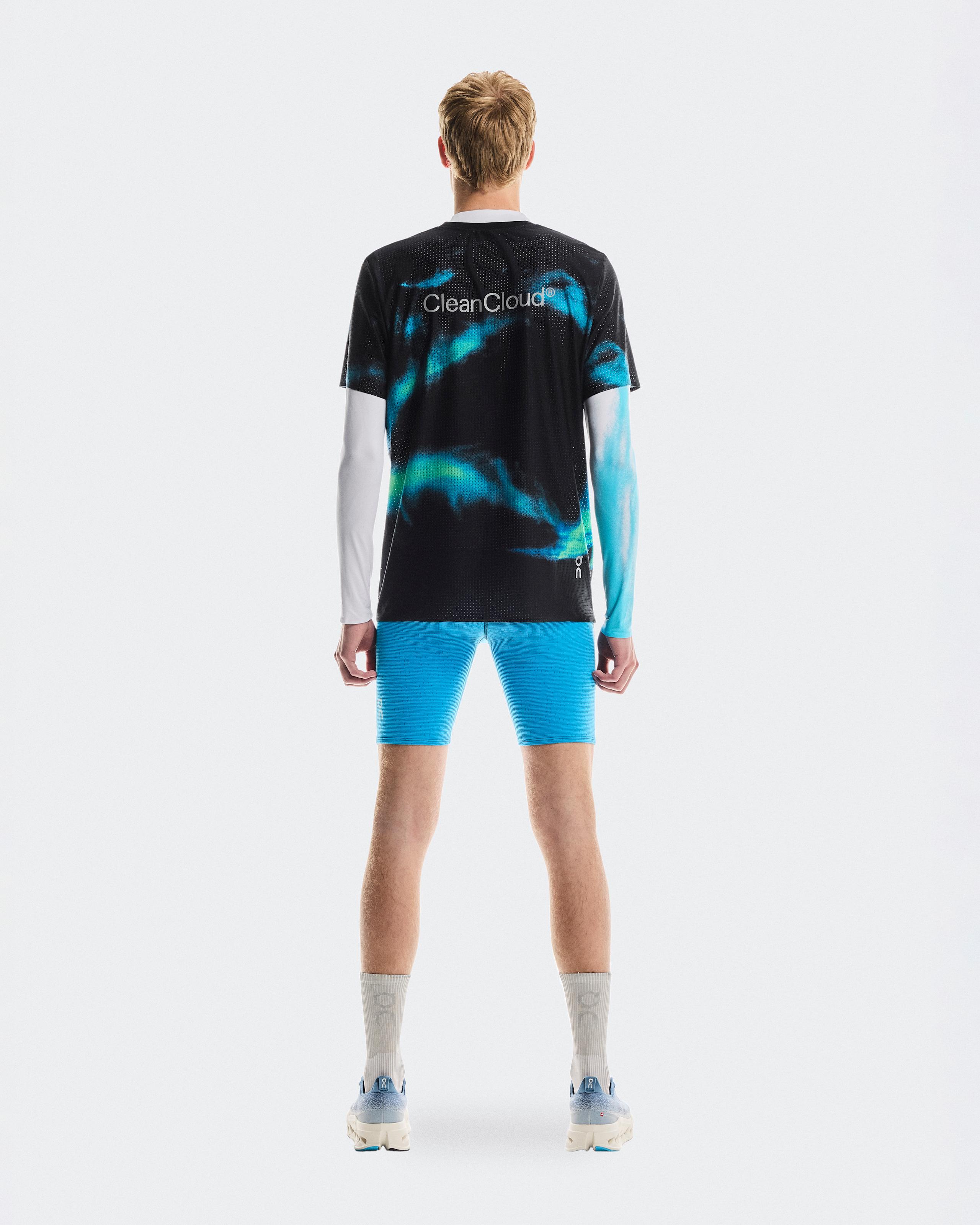 Мужская беговая футболка On Pace Mesh-T, Black / Horizon — фото 2