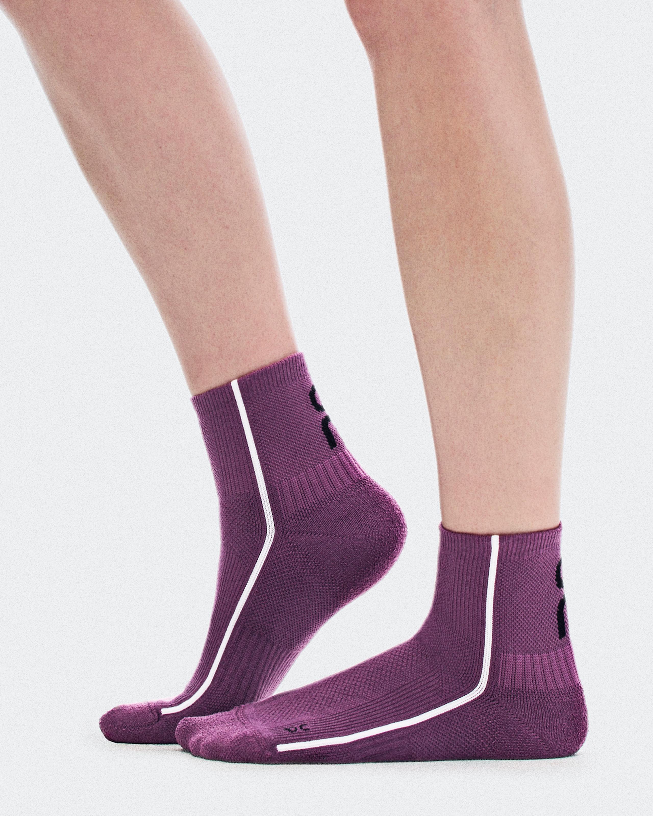 Теннисные носки On Court Sock Mid, Cassis / White — фото 2