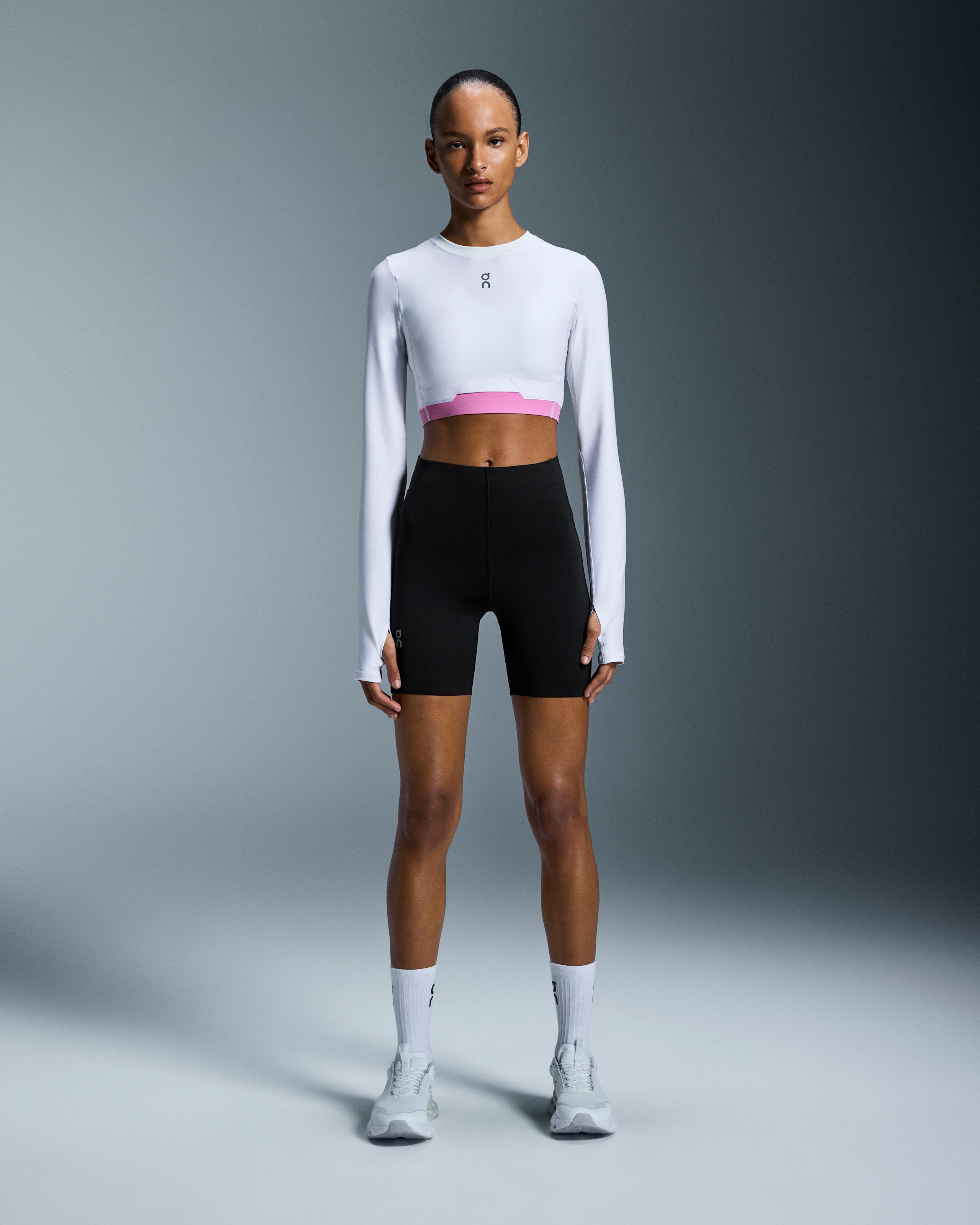 Train Long Sleeve Crop White