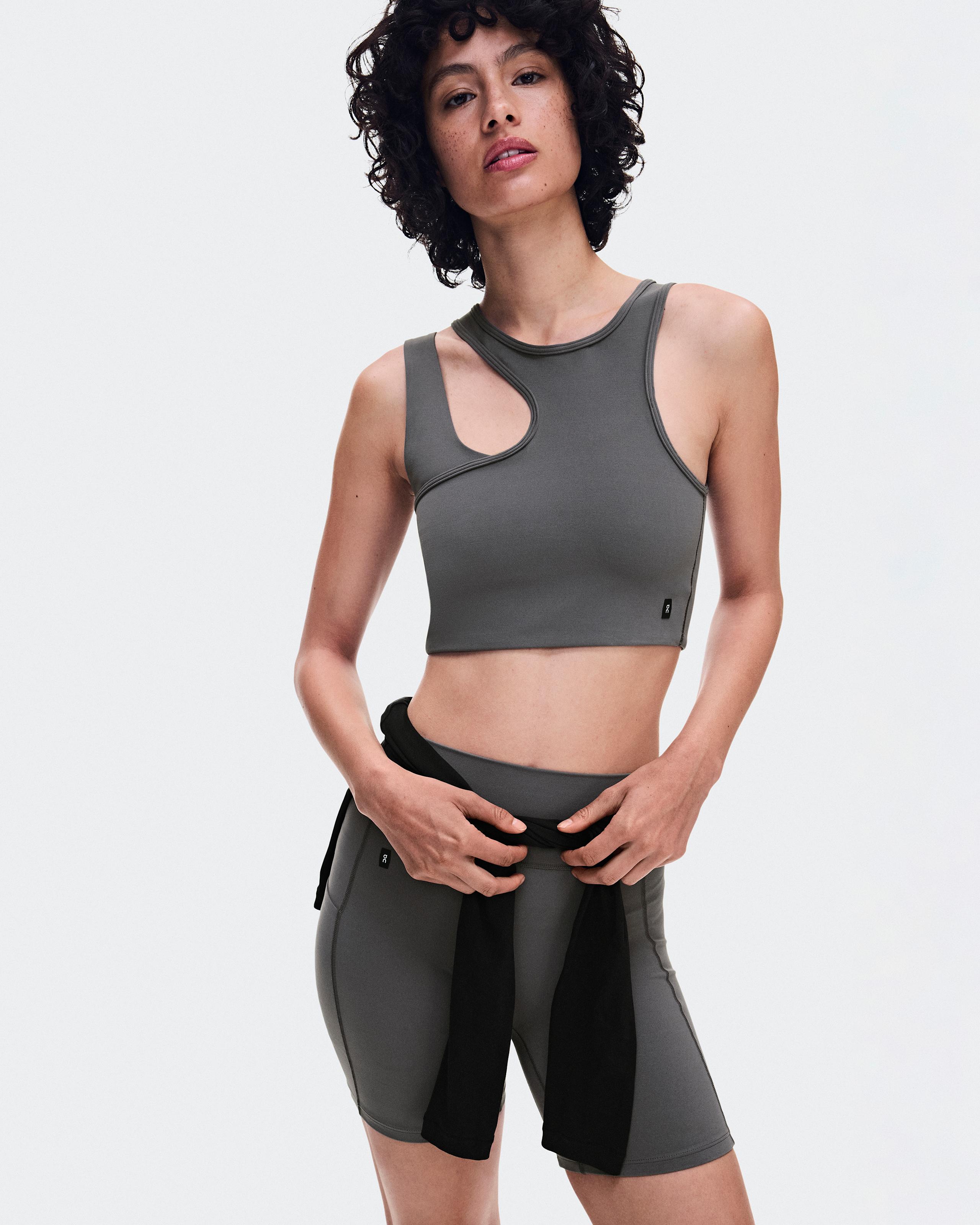 Женский укороченный топ Studio Asymmetric Crop (тлеюще-красный) — фото 4