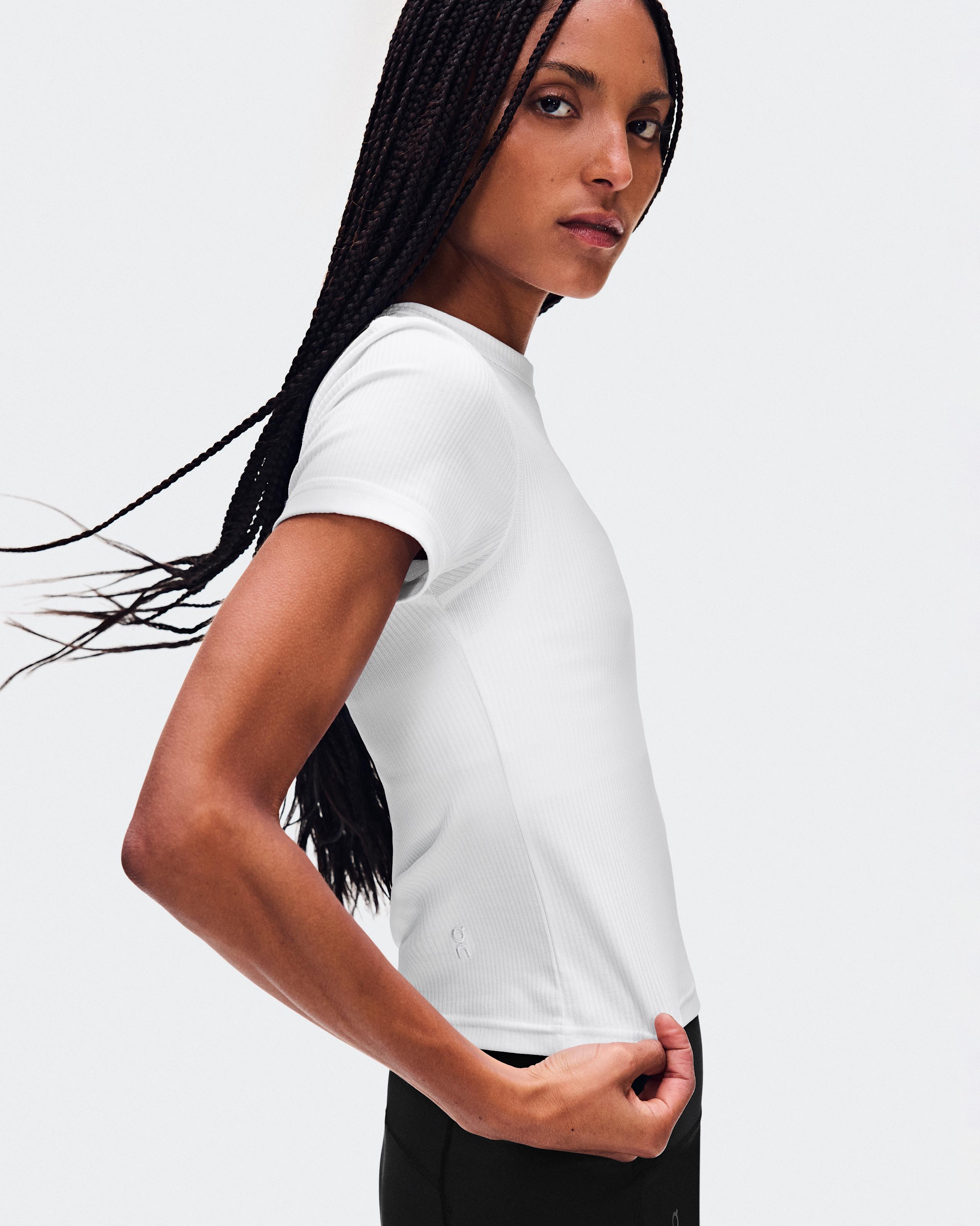 All-Day Ribbed T-Shirt — женская футболка в рубчик, белая — фото 5