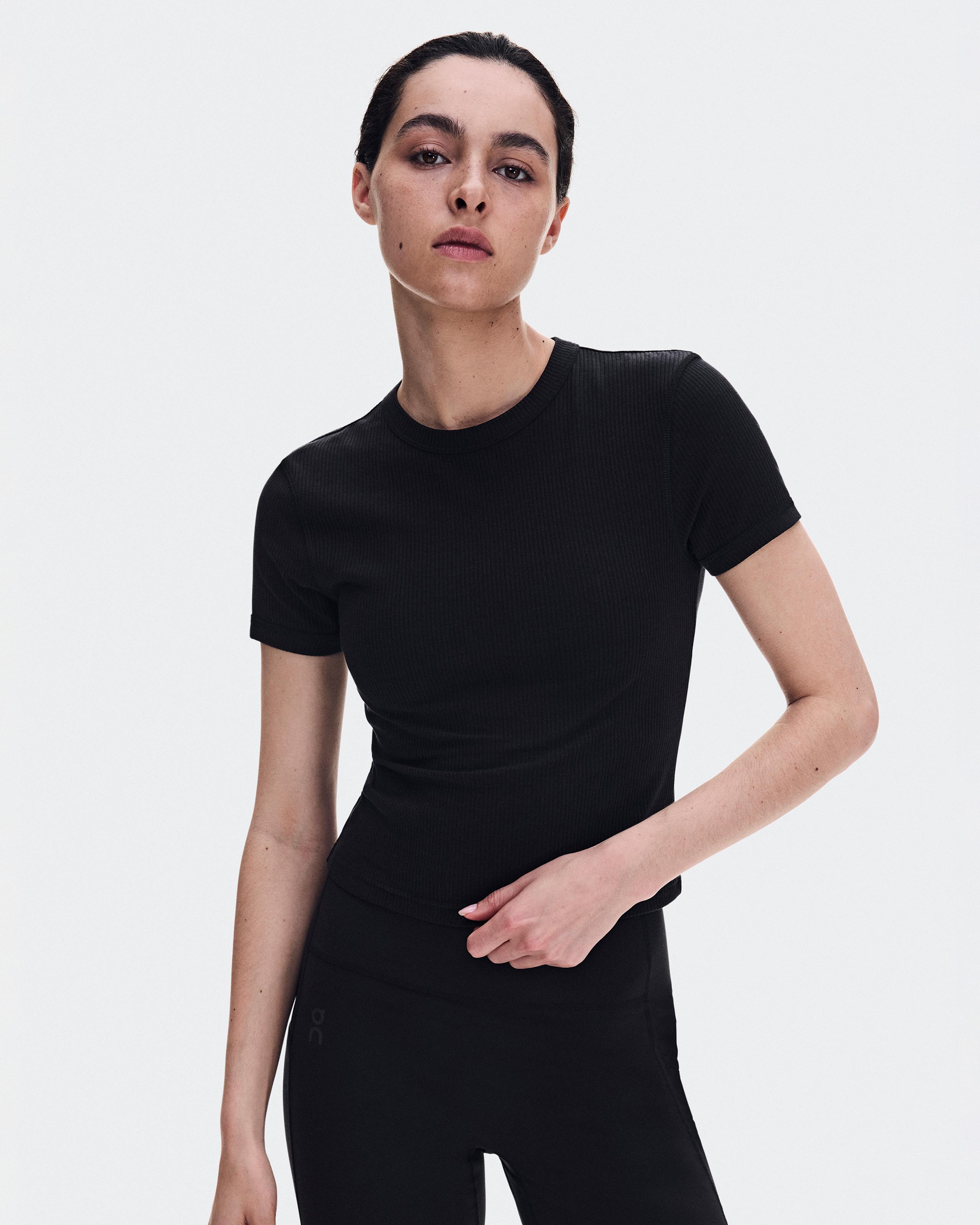 Женская футболка On All-Day Ribbed T-Shirt, Black — фото 2