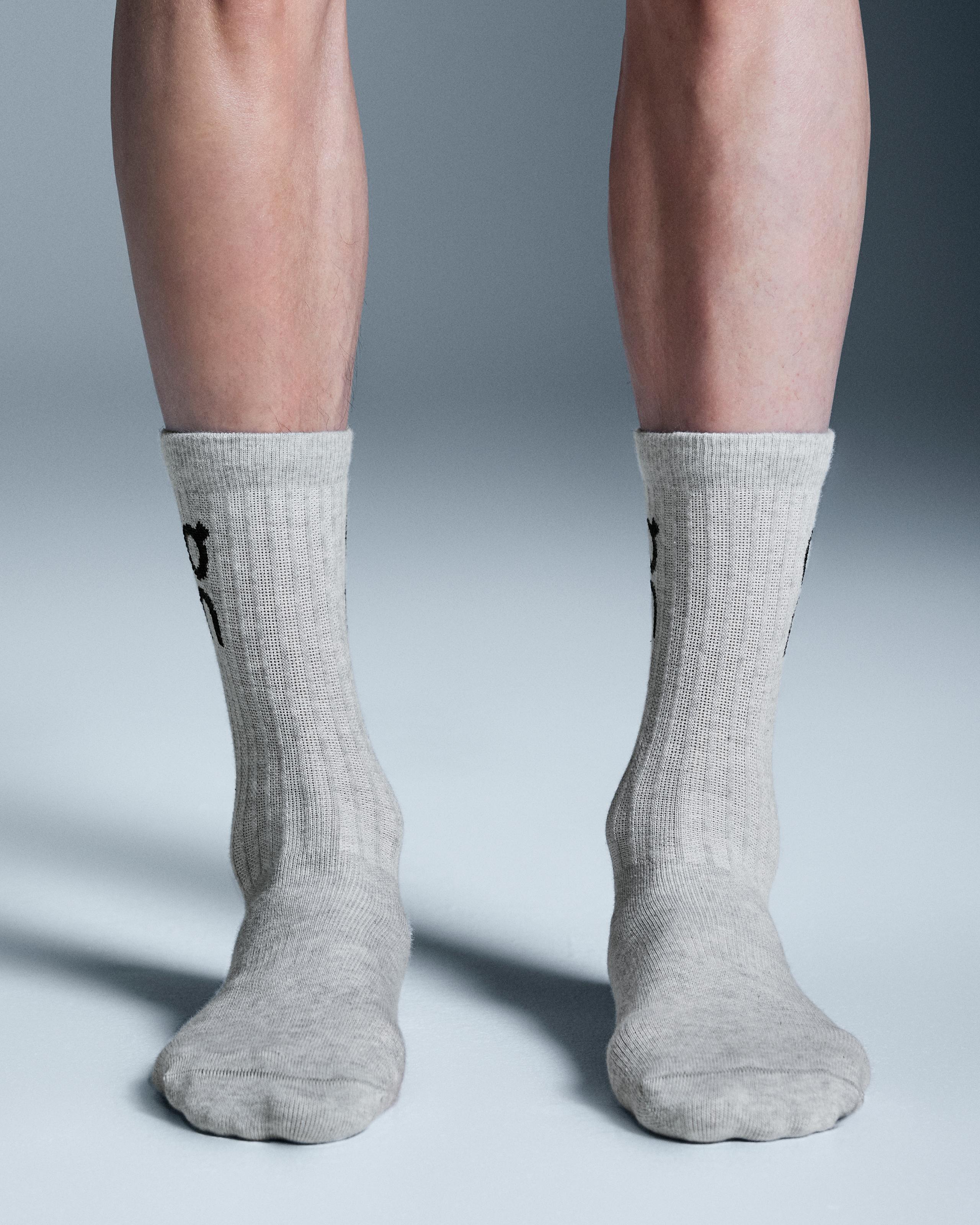 Logo Sock High 3P Heather Gray