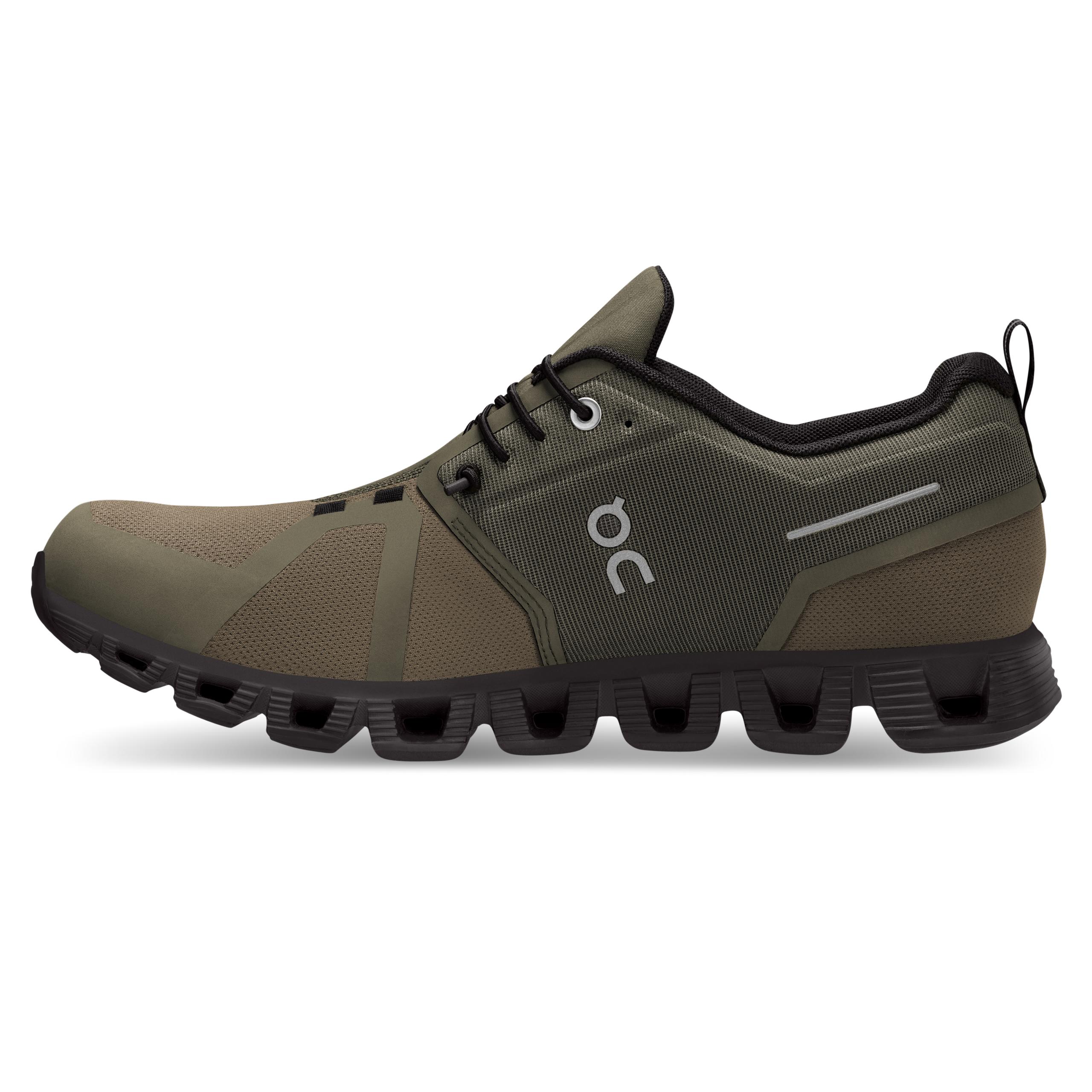Кроссовки On Cloud 5 Waterproof мужские, оливковые с чёрным — фото 4
