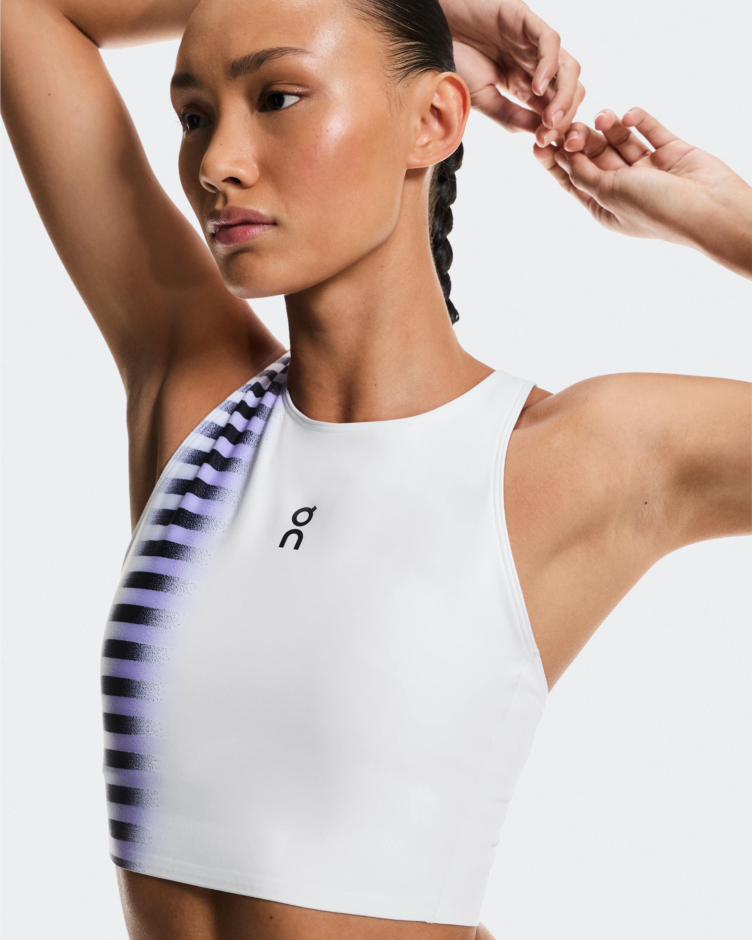 Женский топ On Court Crop Top Edge, White / Black — фото 3
