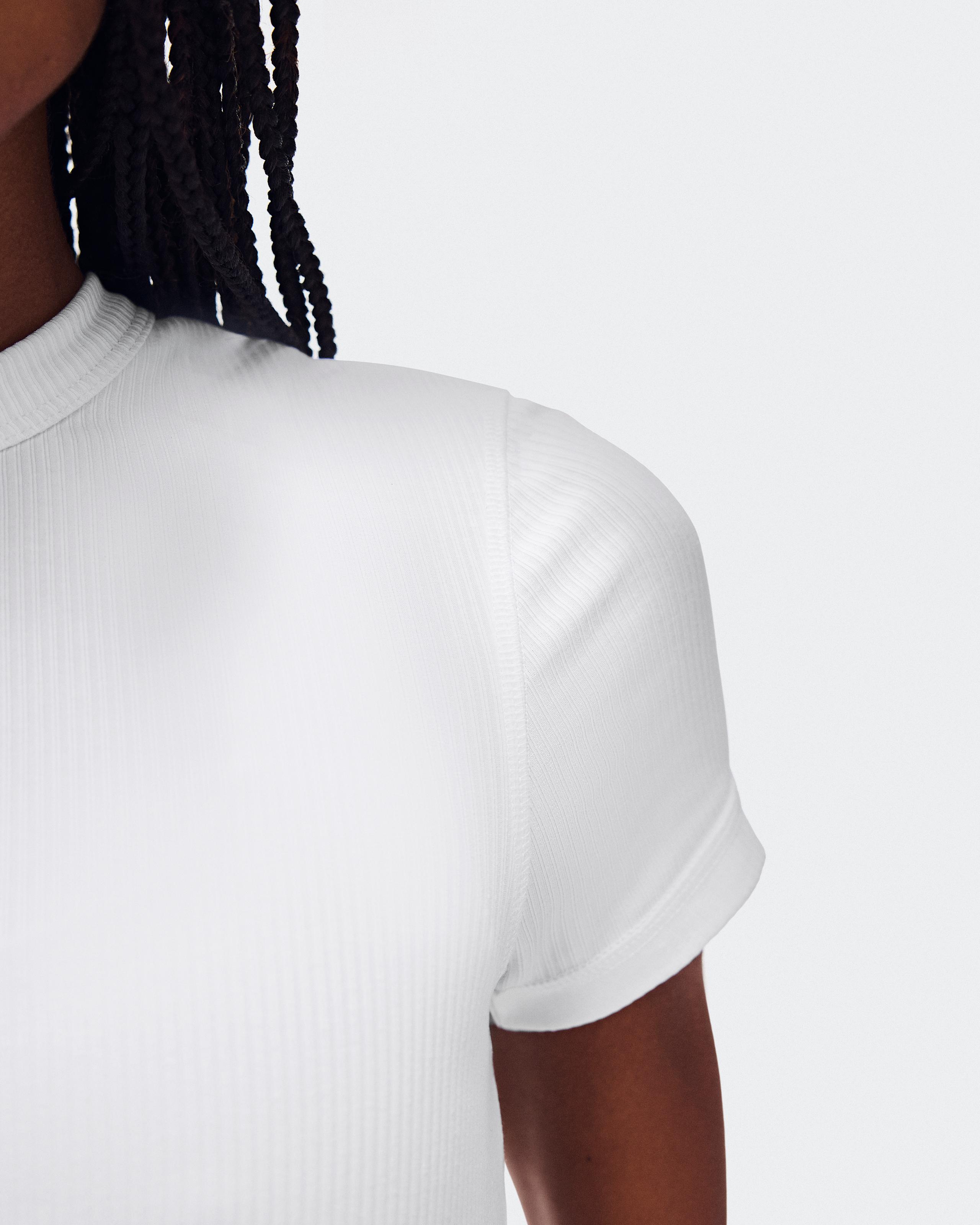 All-Day Ribbed T-Shirt — женская футболка в рубчик, белая — фото 6