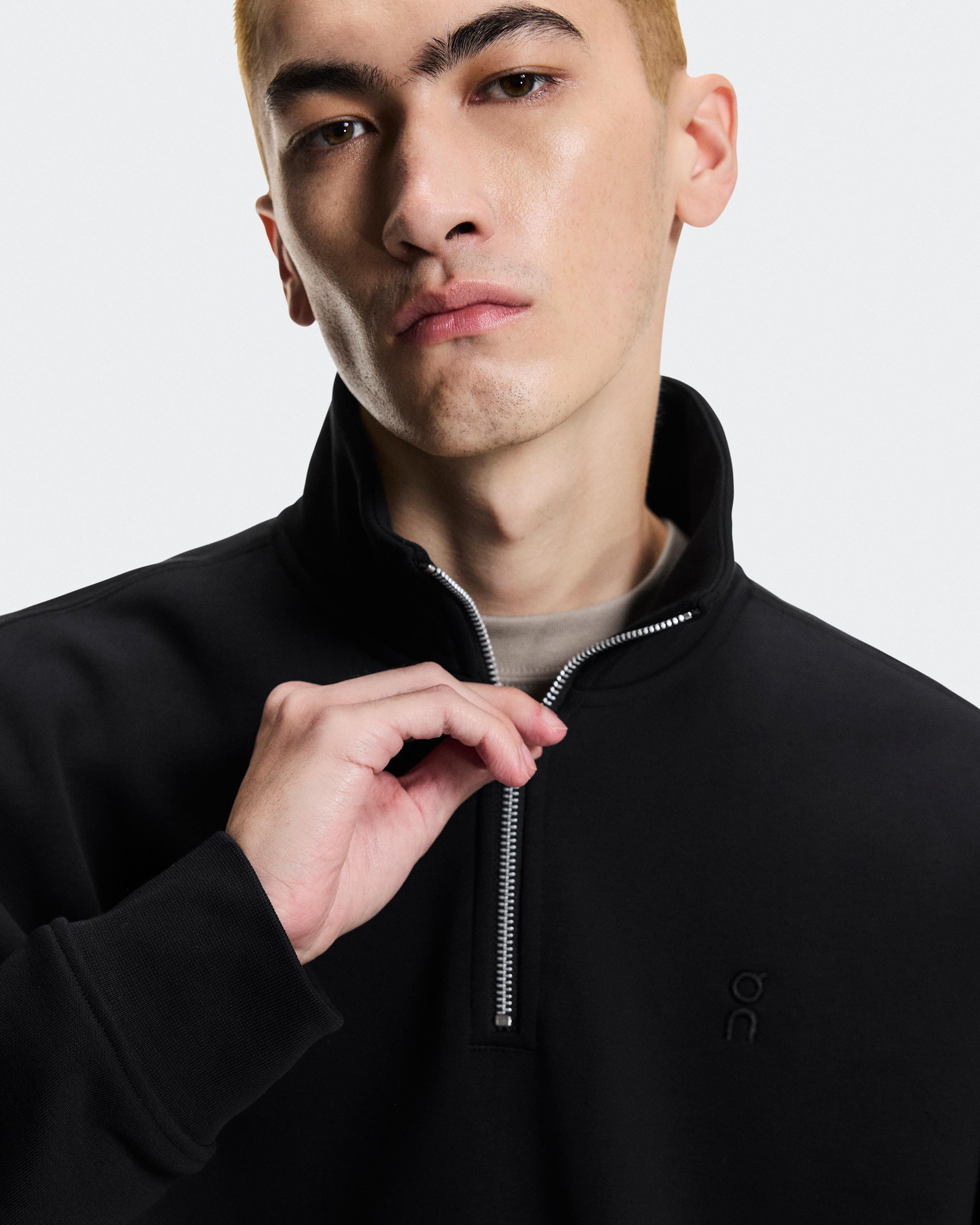 Мужская кофта на молнии On Club Collective 1/4 Zip, Black — фото 5