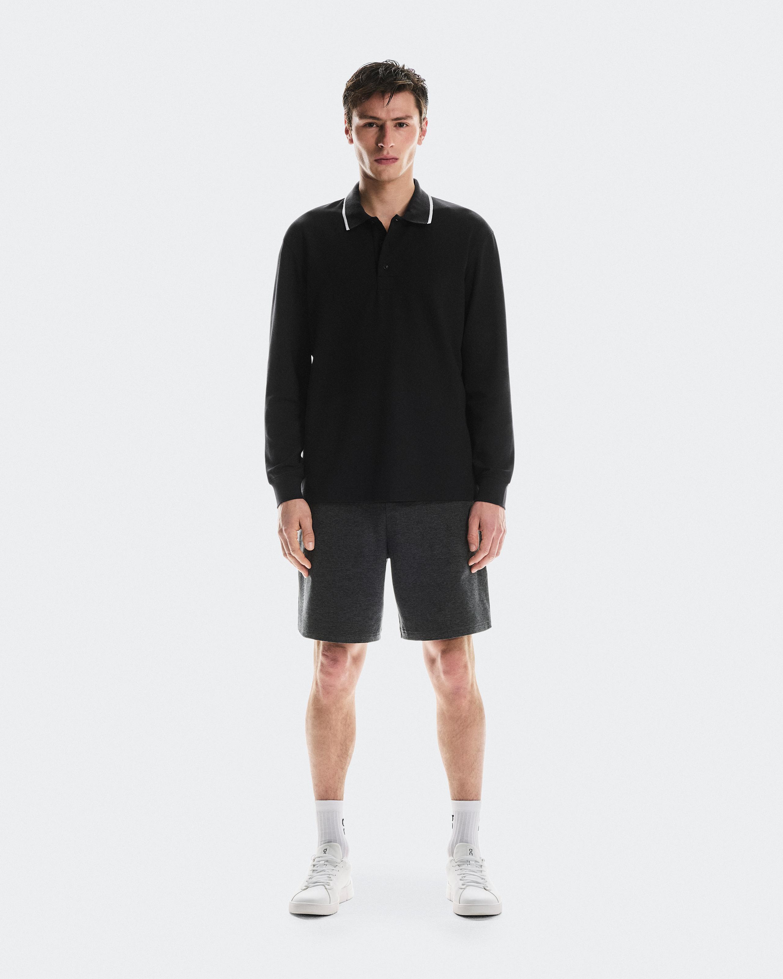 Мужское поло On Courtside Long-T Polo, Black — фото 1