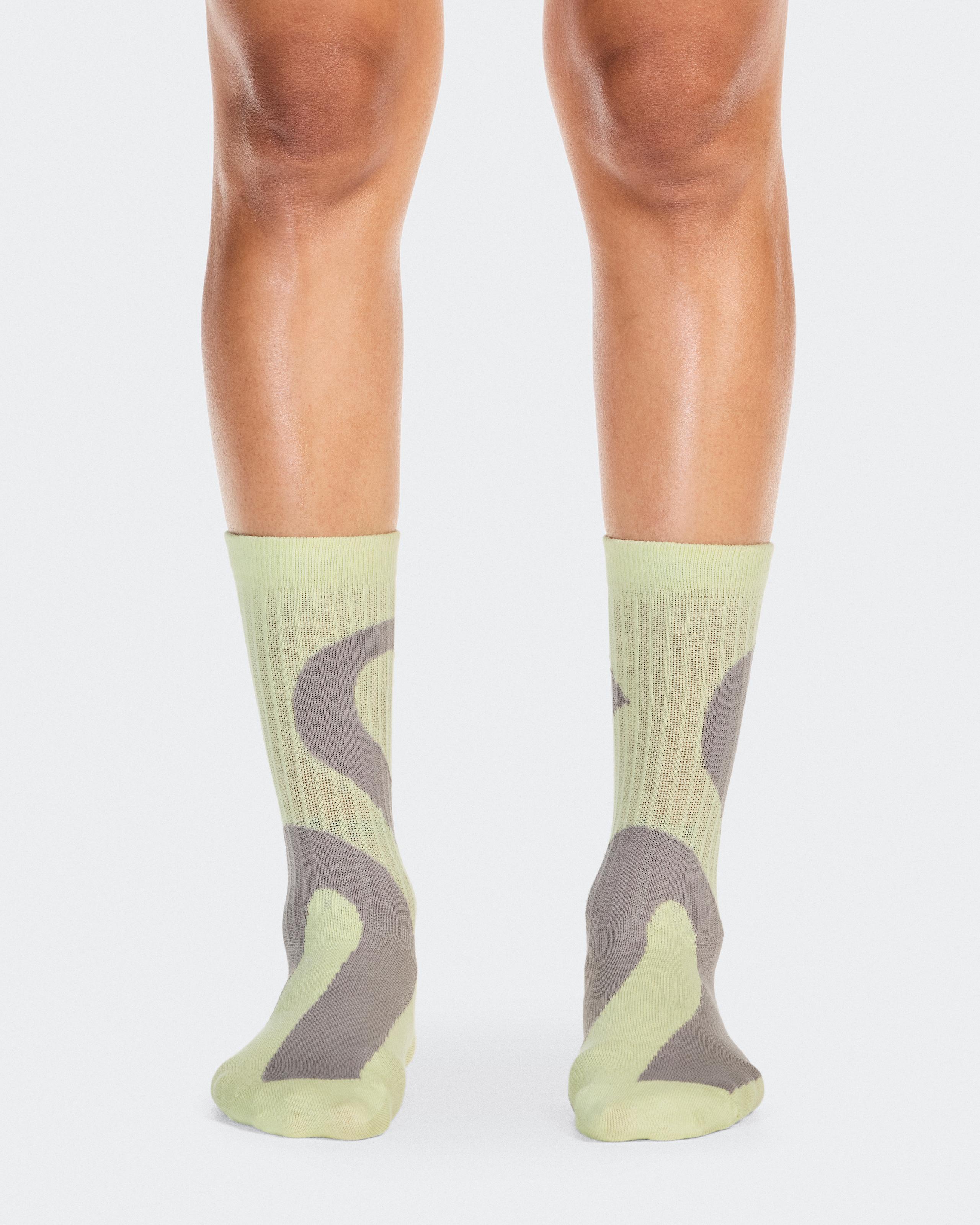 Liquid Logo Sock High 2P Zinc | Linen