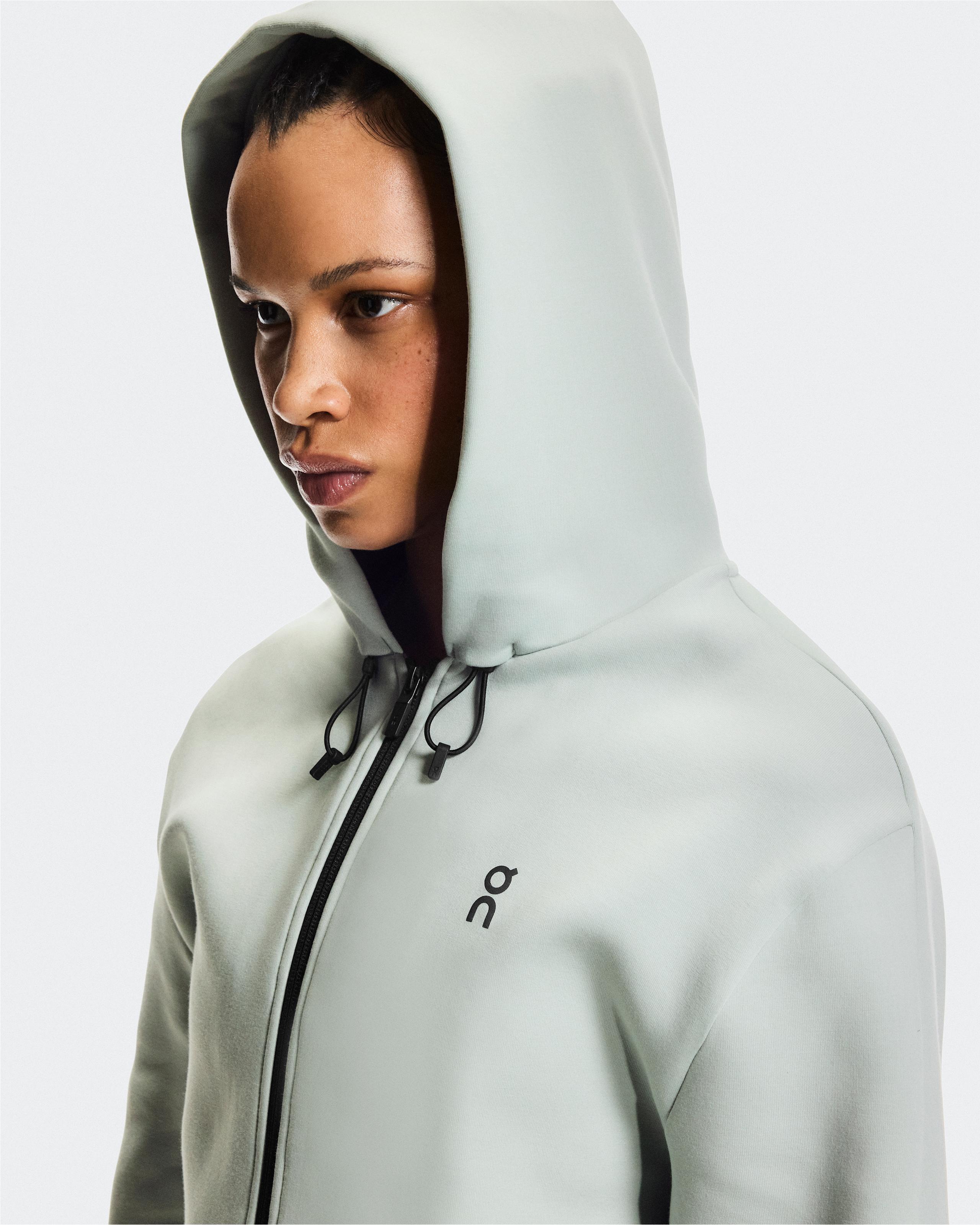 Женское худи на молнии On Focus Tech Zip Hoodie, Mineral — фото 5