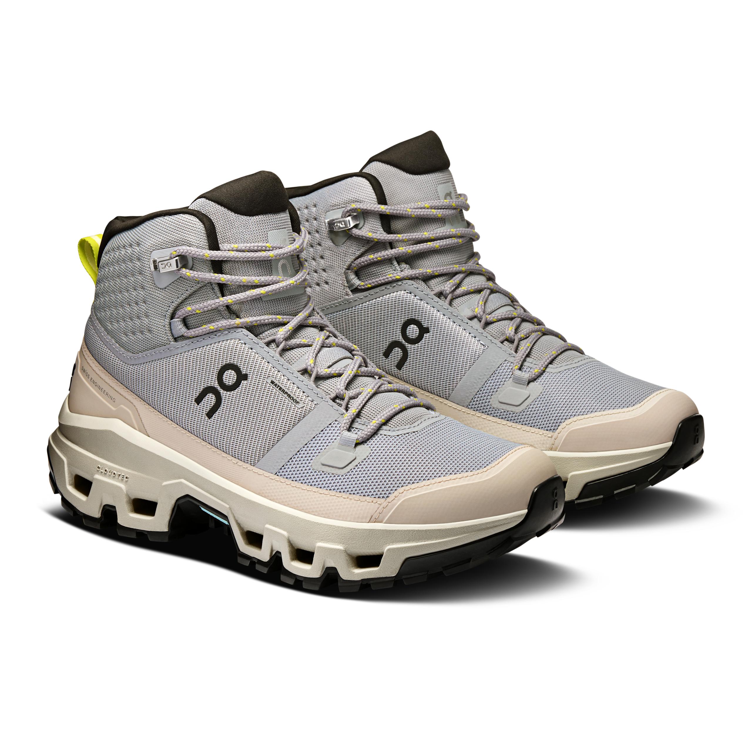 Кроссовки On Cloudrock Mid Waterproof женские, серо-стальные с ледяным — фото 6