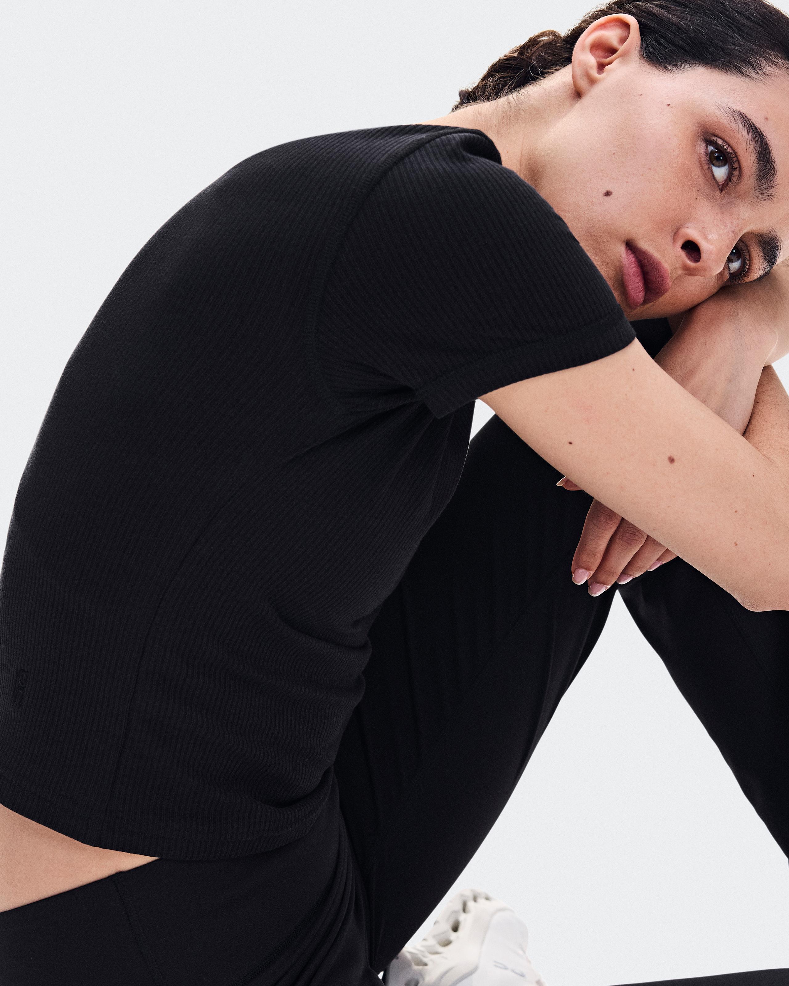 Женская футболка On All-Day Ribbed T-Shirt, Black — фото 4