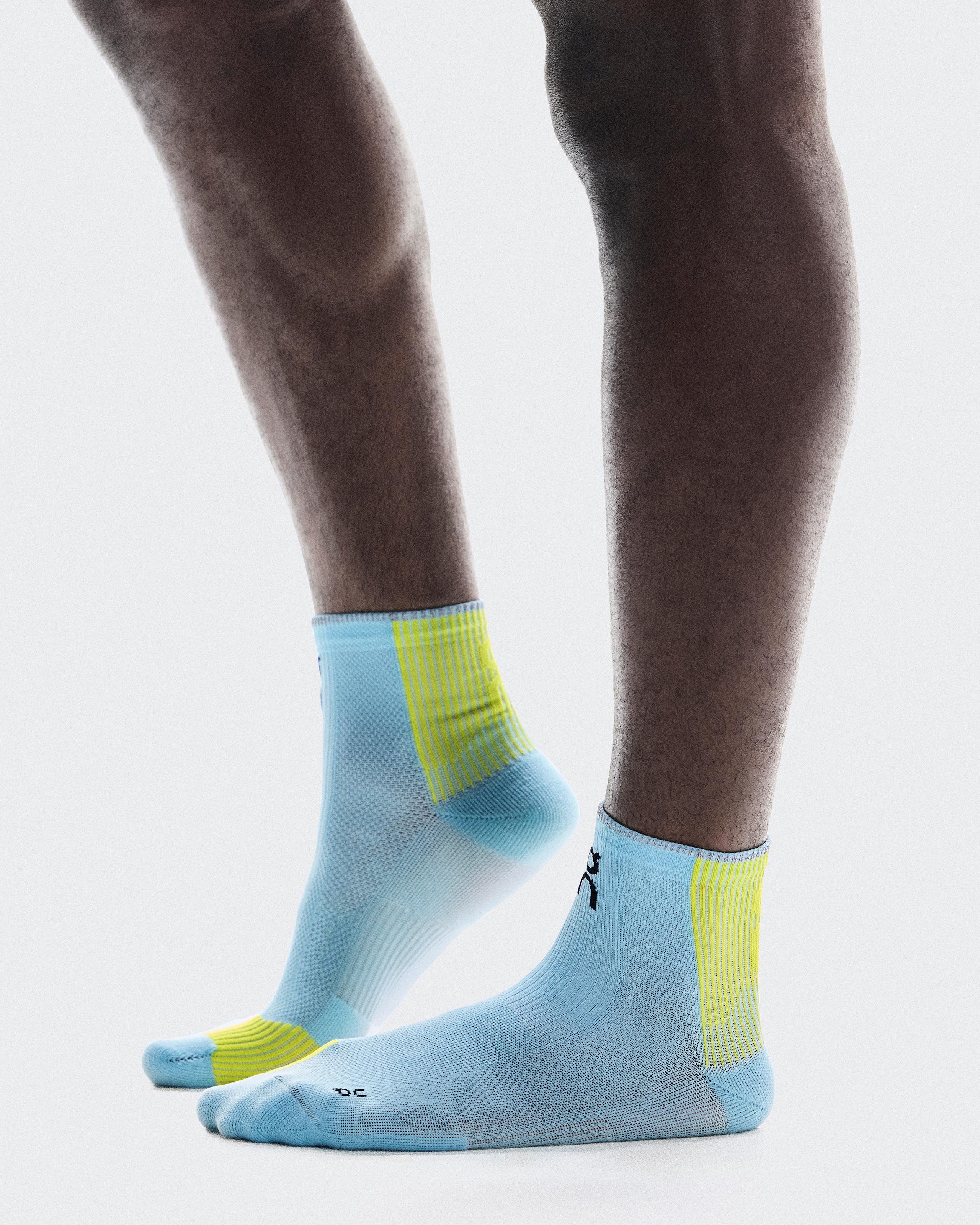 Носки Performance Run Sock Mid выбеленный/лаймовый — фото 2