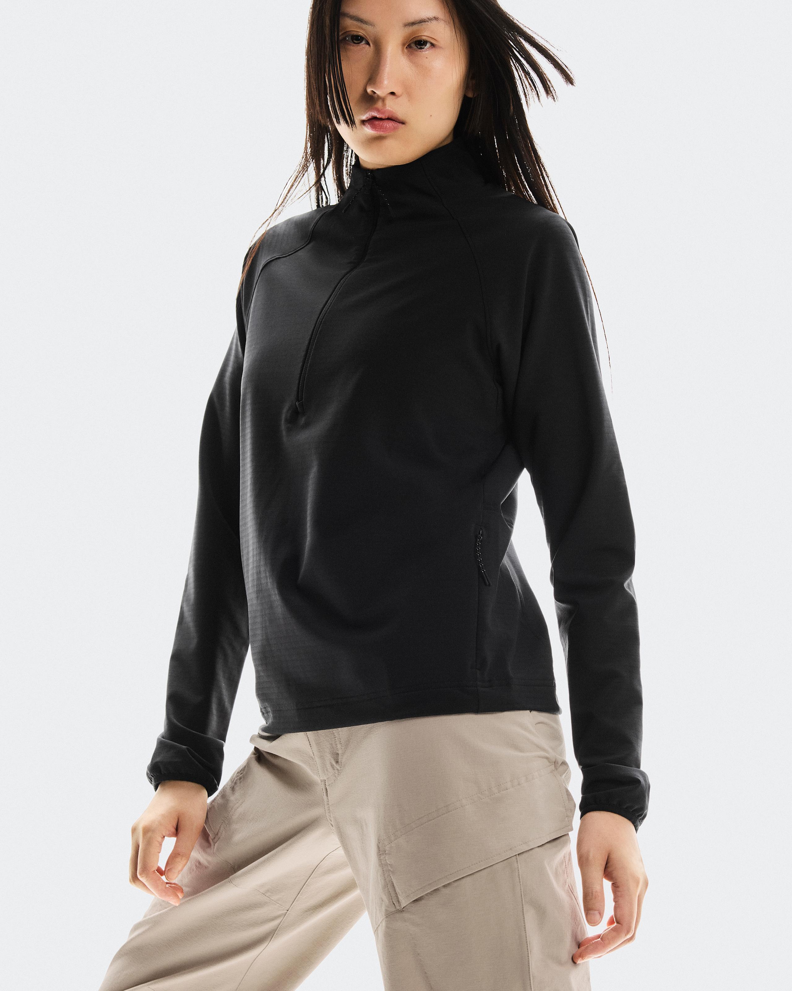 Женская кофта On Trek Quarterzip, Black — фото 4