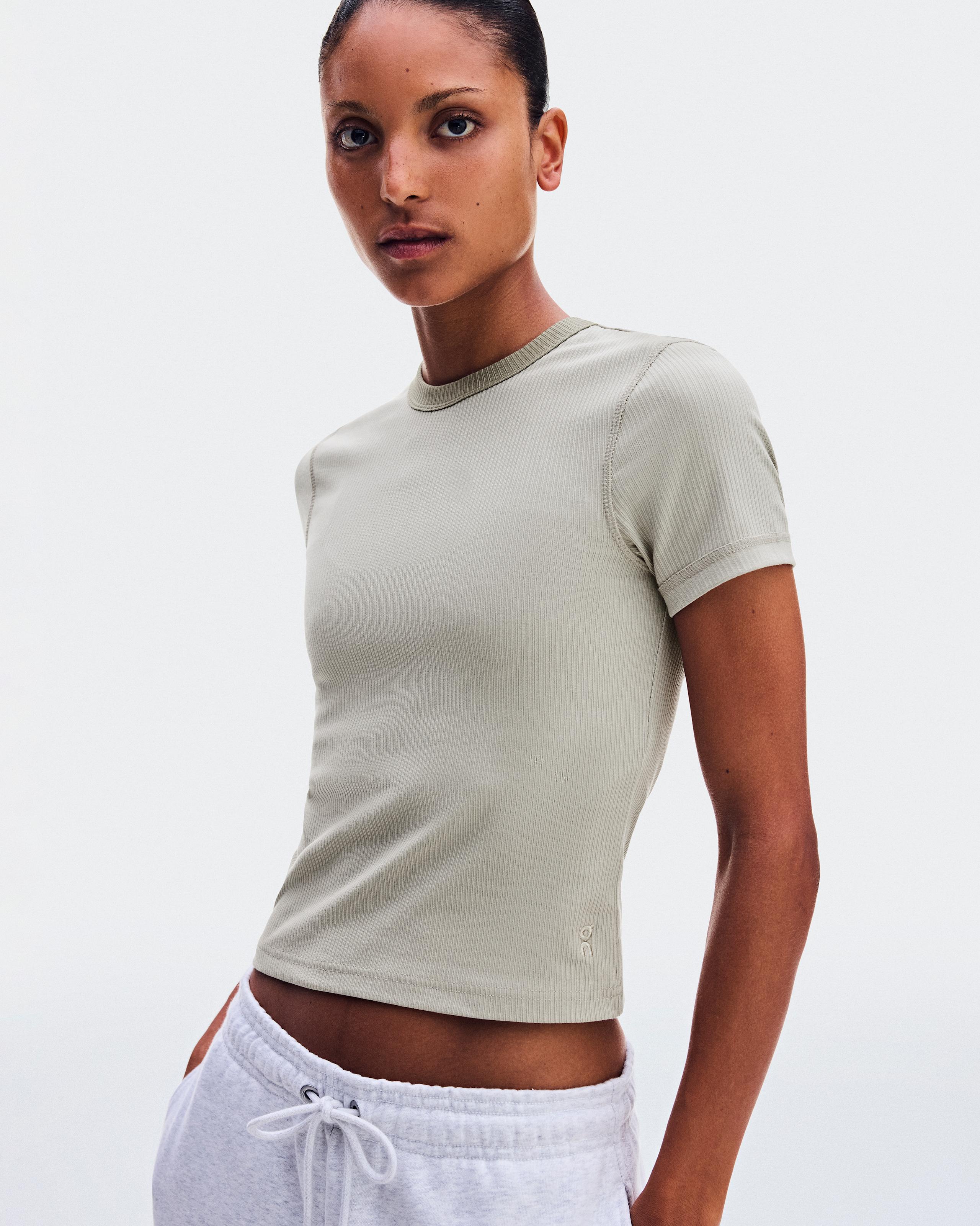 Женская футболка On All-Day Ribbed T-Shirt, Brume — фото 7