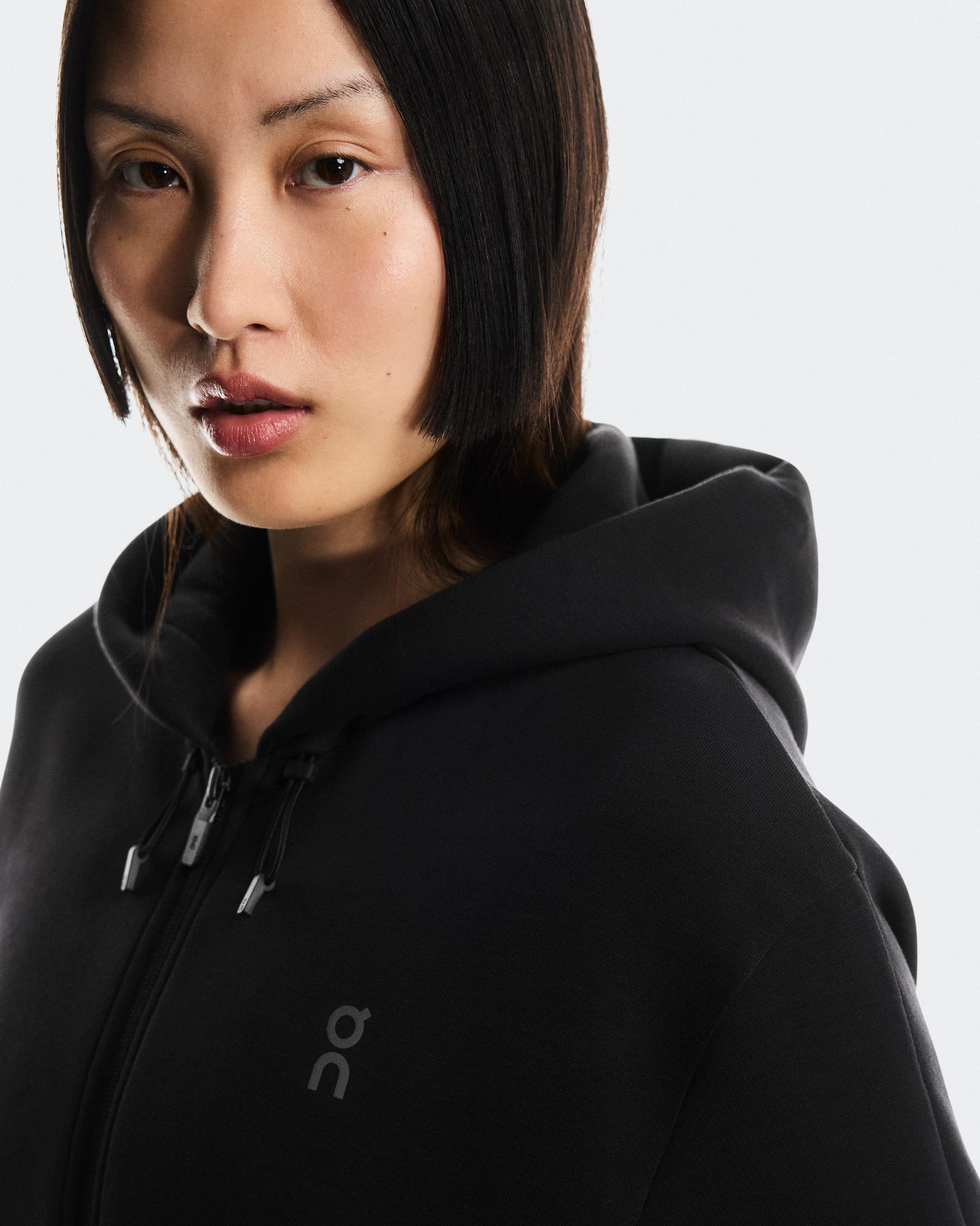 Женское худи на молнии On Focus Tech Zip Hoodie, Black — фото 4