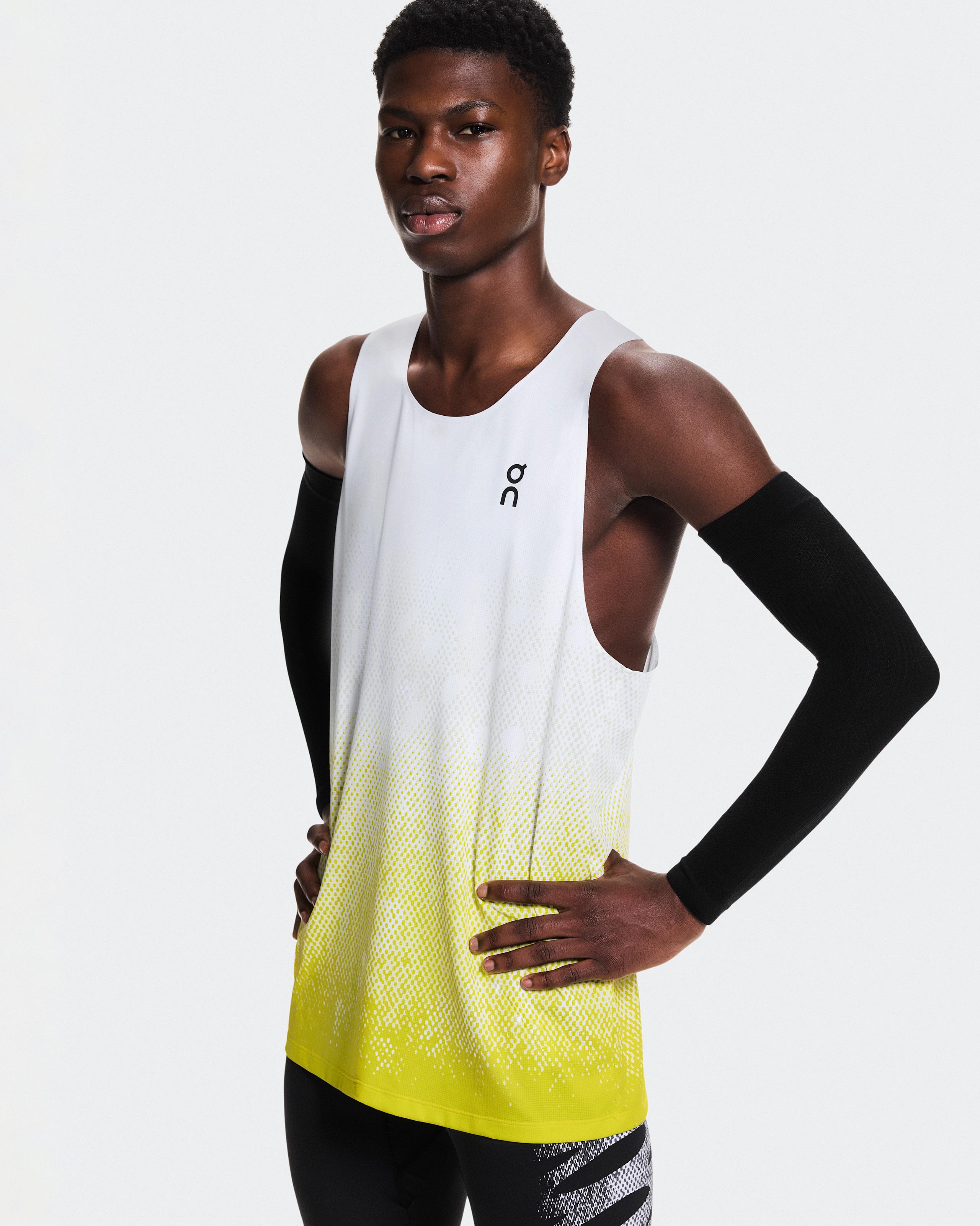 Мужская майка On Zero Singlet, White / Lime — фото 3