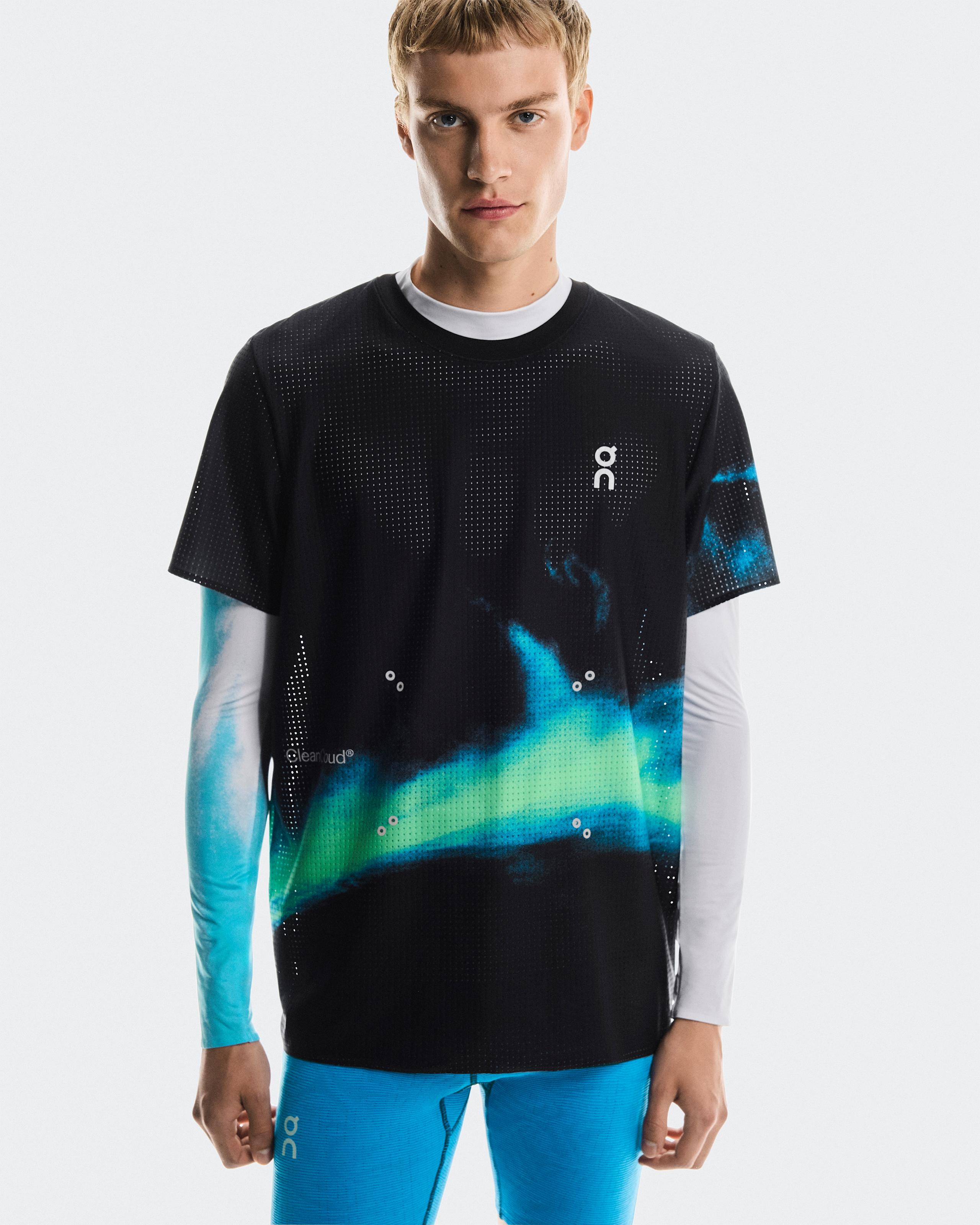 Мужская беговая футболка On Pace Mesh-T, Black / Horizon — фото 3