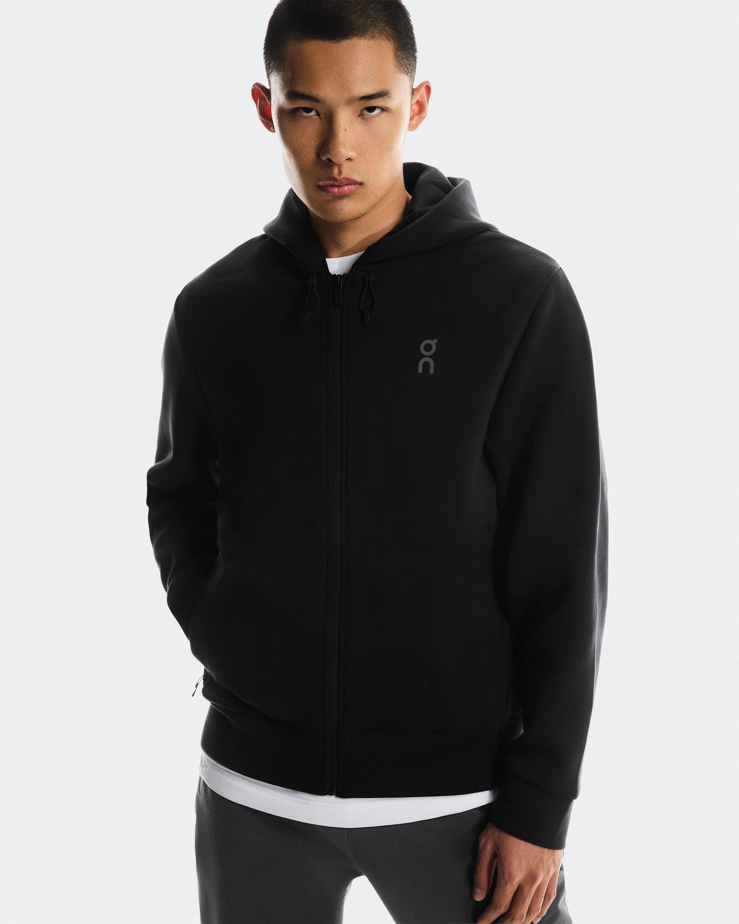 Мужское худи на молнии On Focus Tech Zip Hoodie, Black — фото 3