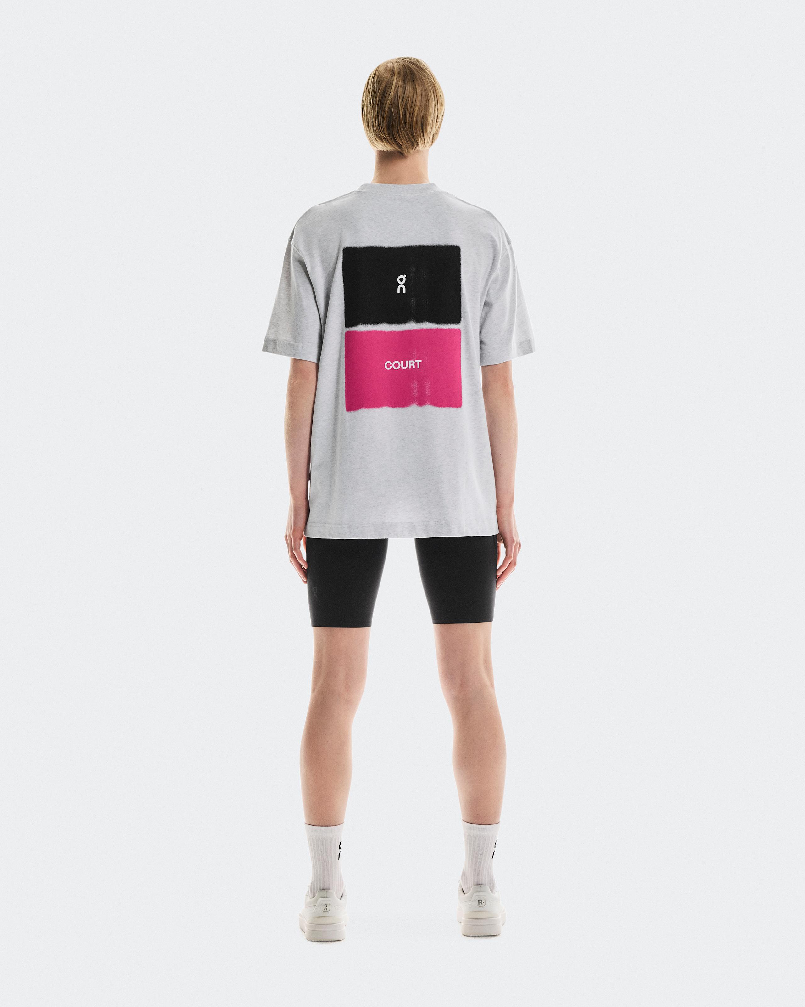 Женская футболка On Club-T Court, Heather Gray / Pink — фото 2