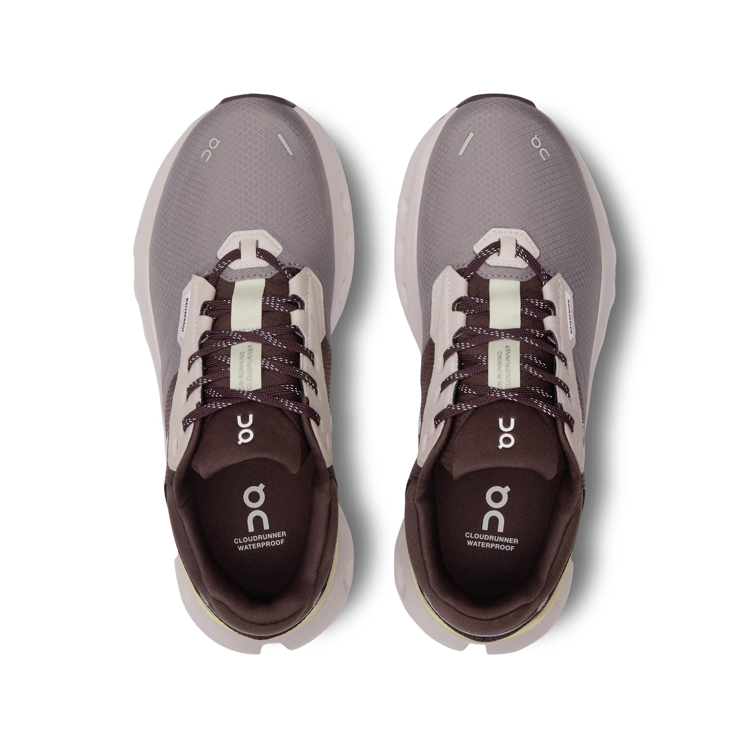 Кроссовки On Cloudrunner 2 Waterproof женские, серые с нежно-зелёным — фото 2