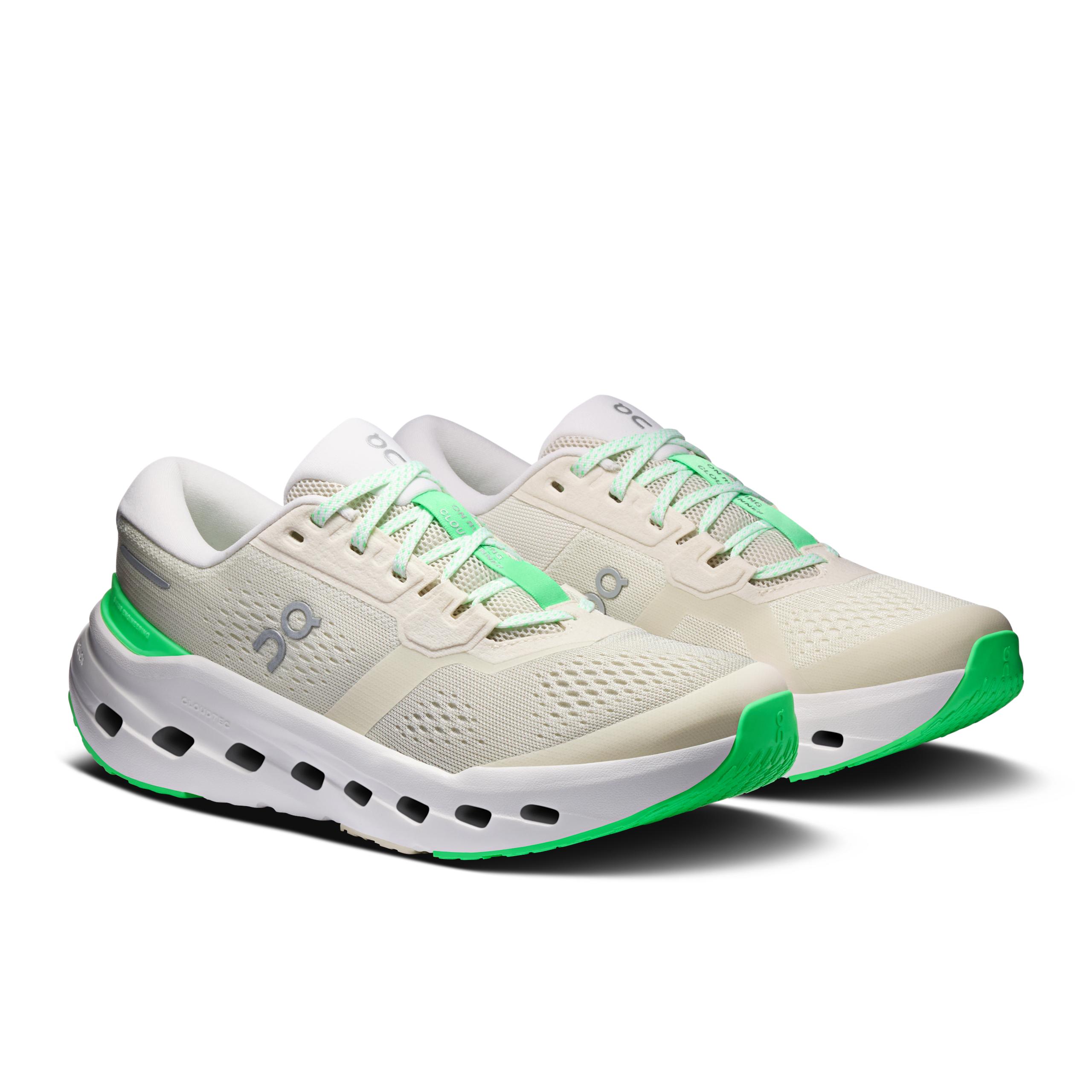 Кроссовки On Cloudrunner 3 женские, светло-серые с зелёным — фото 6