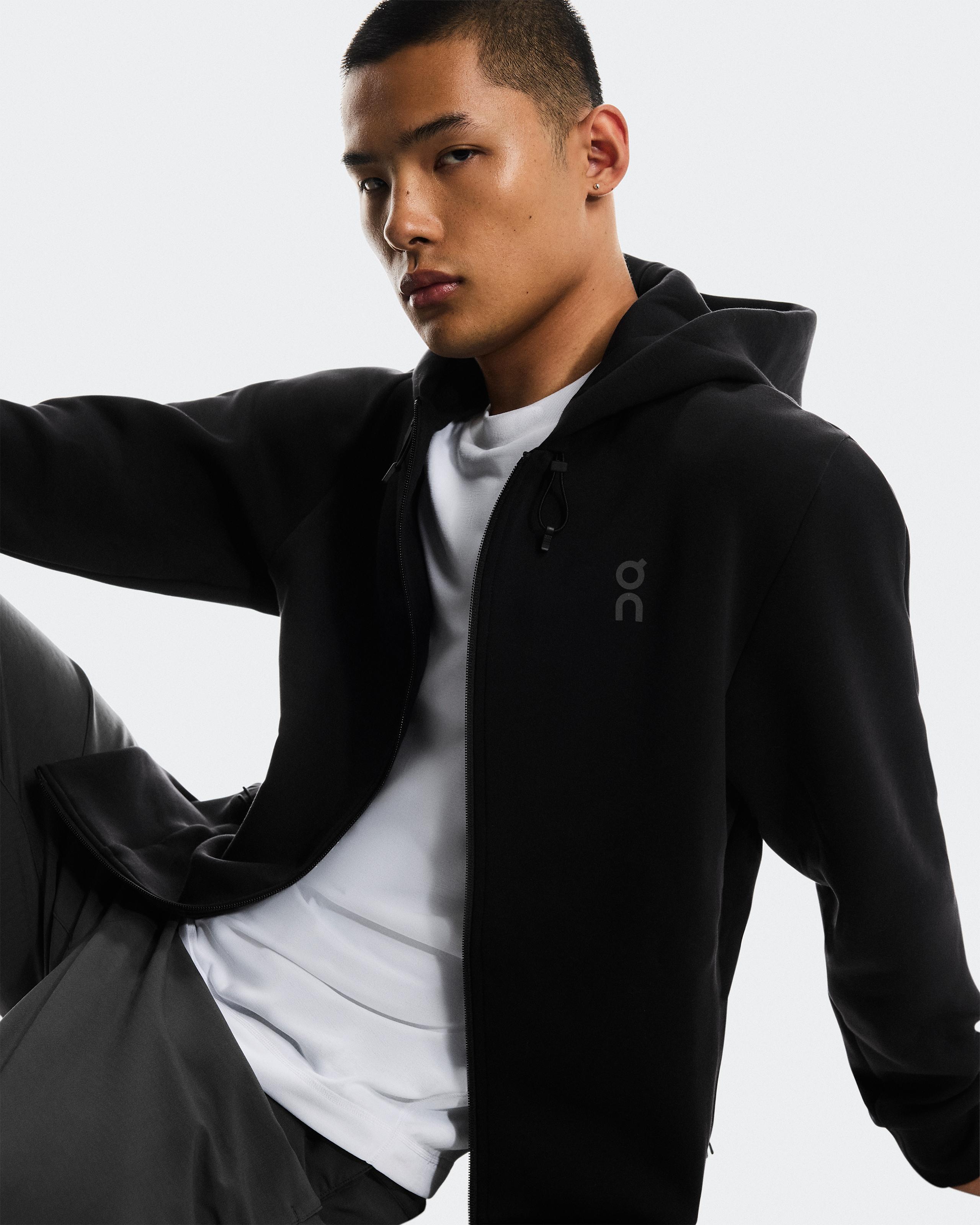 Мужское худи на молнии On Focus Tech Zip Hoodie, Black — фото 6