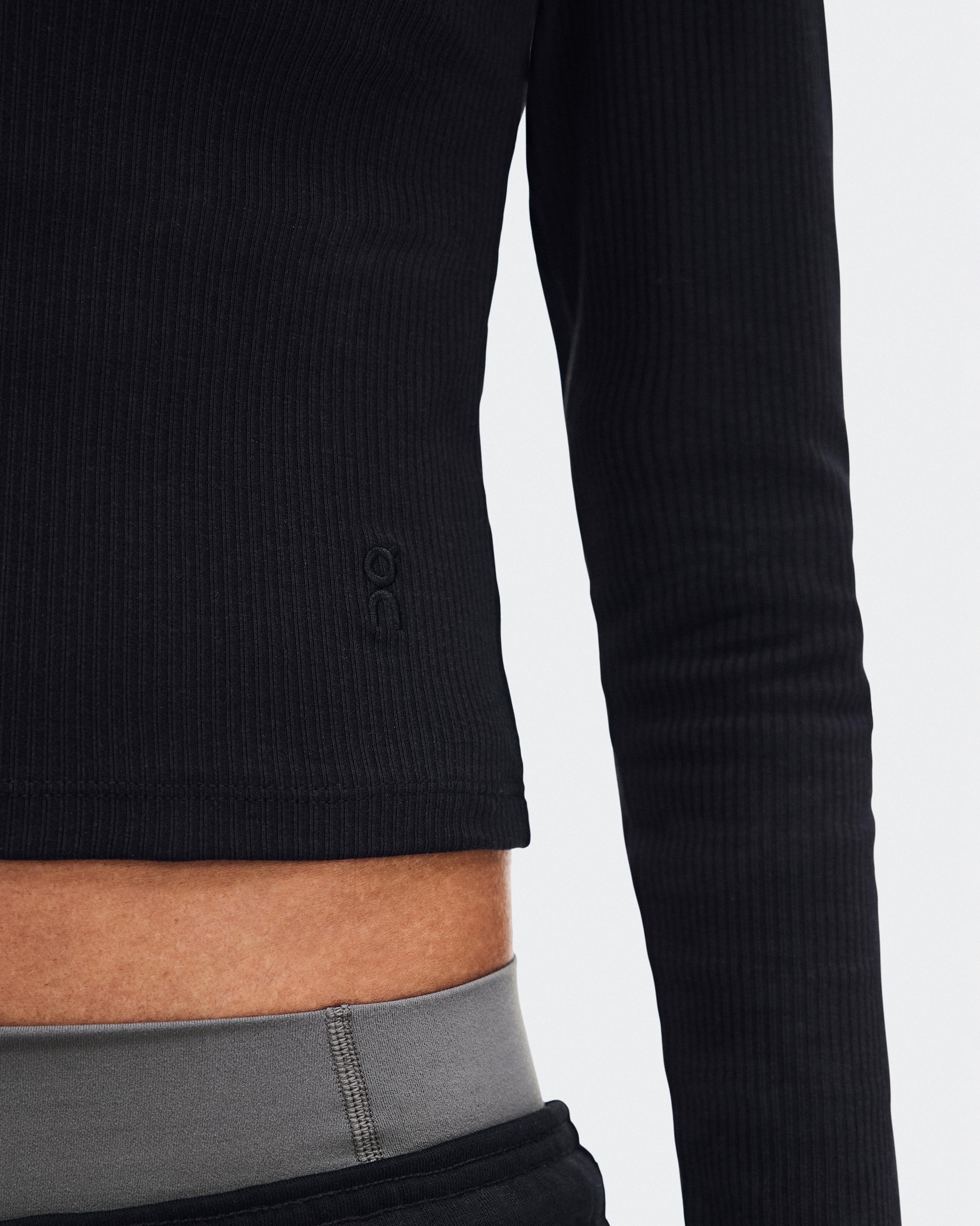 Женский лонгслив On All-Day Ribbed Long-T, Black — фото 4