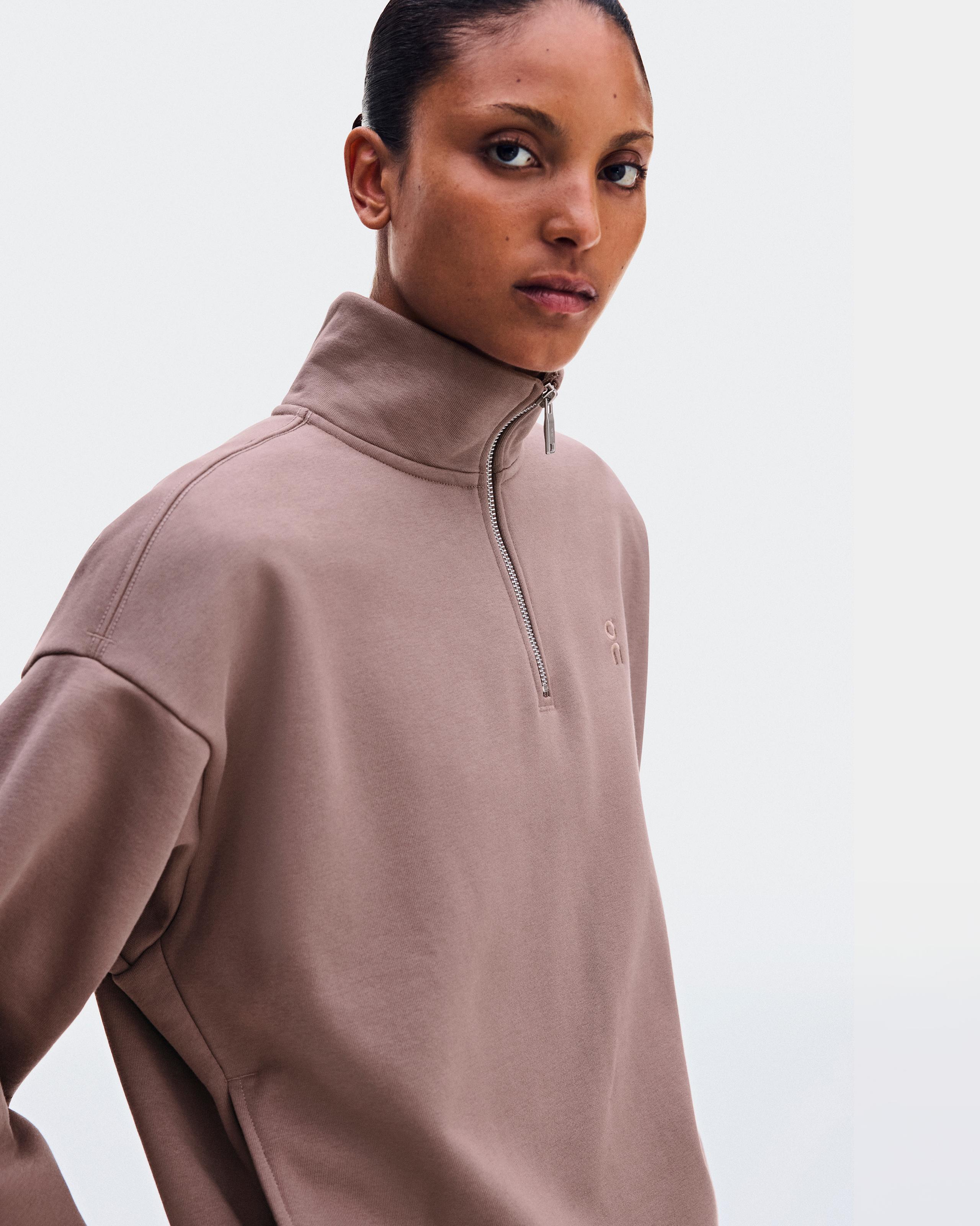 Женская кофта On Club Collective 1/4 Zip, Clove — фото 6