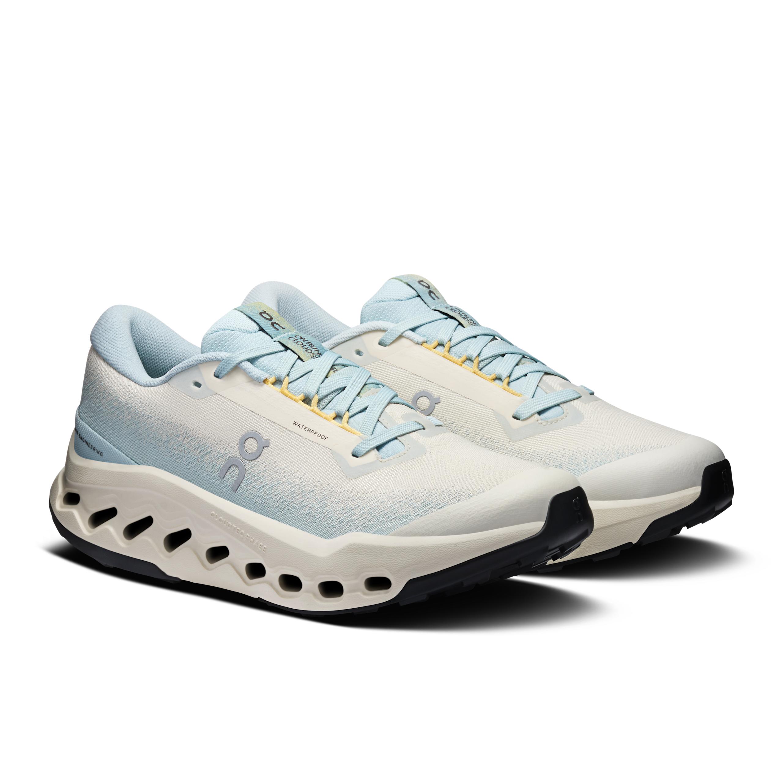 Кроссовки On Cloudsurfer Trail 2 Waterproof женские, песочные с серо-голубым — фото 6